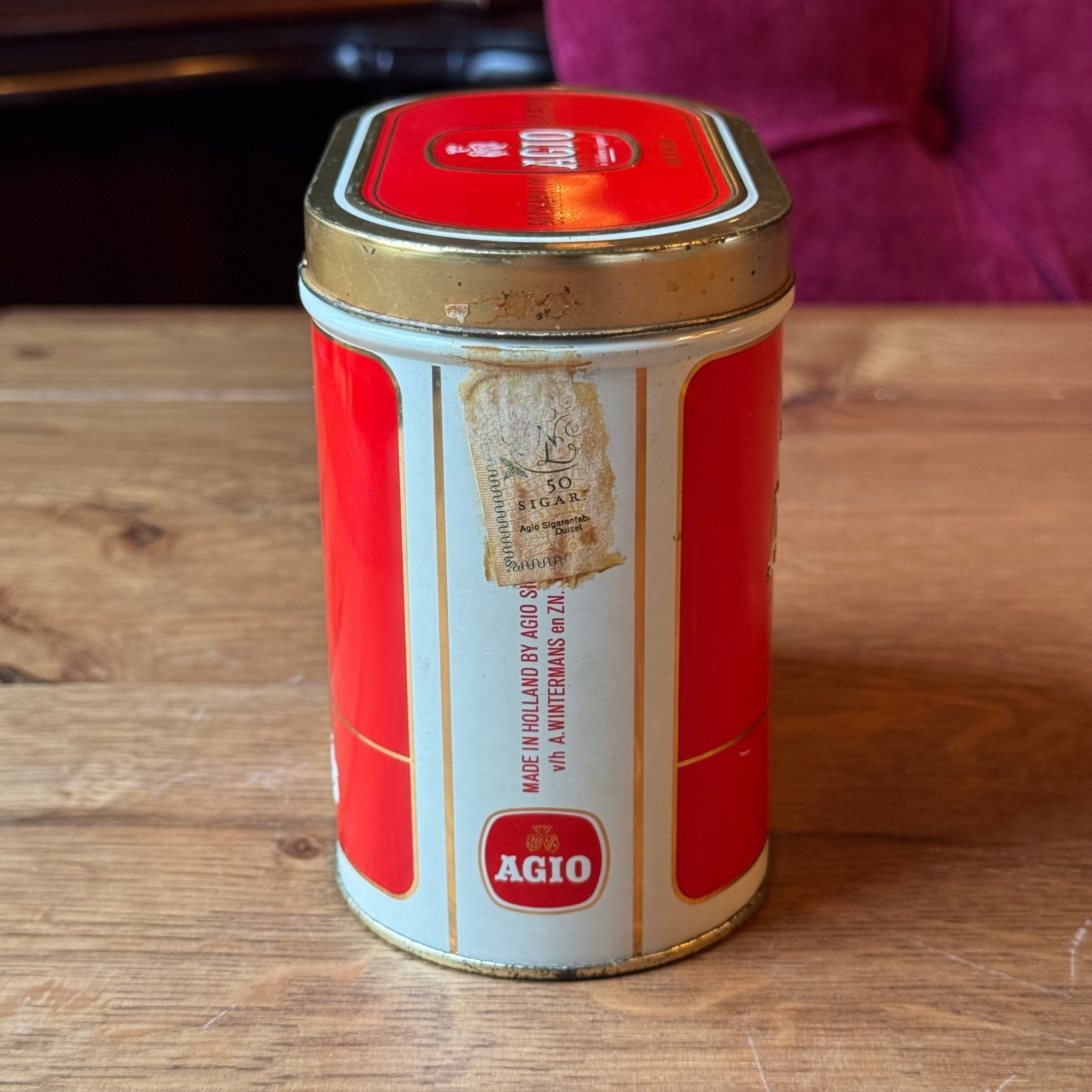 Vintage Agio Petitos Sigarenblik - Rood & Wit - A. Wintermans (Jaren '60) - The Collectionist