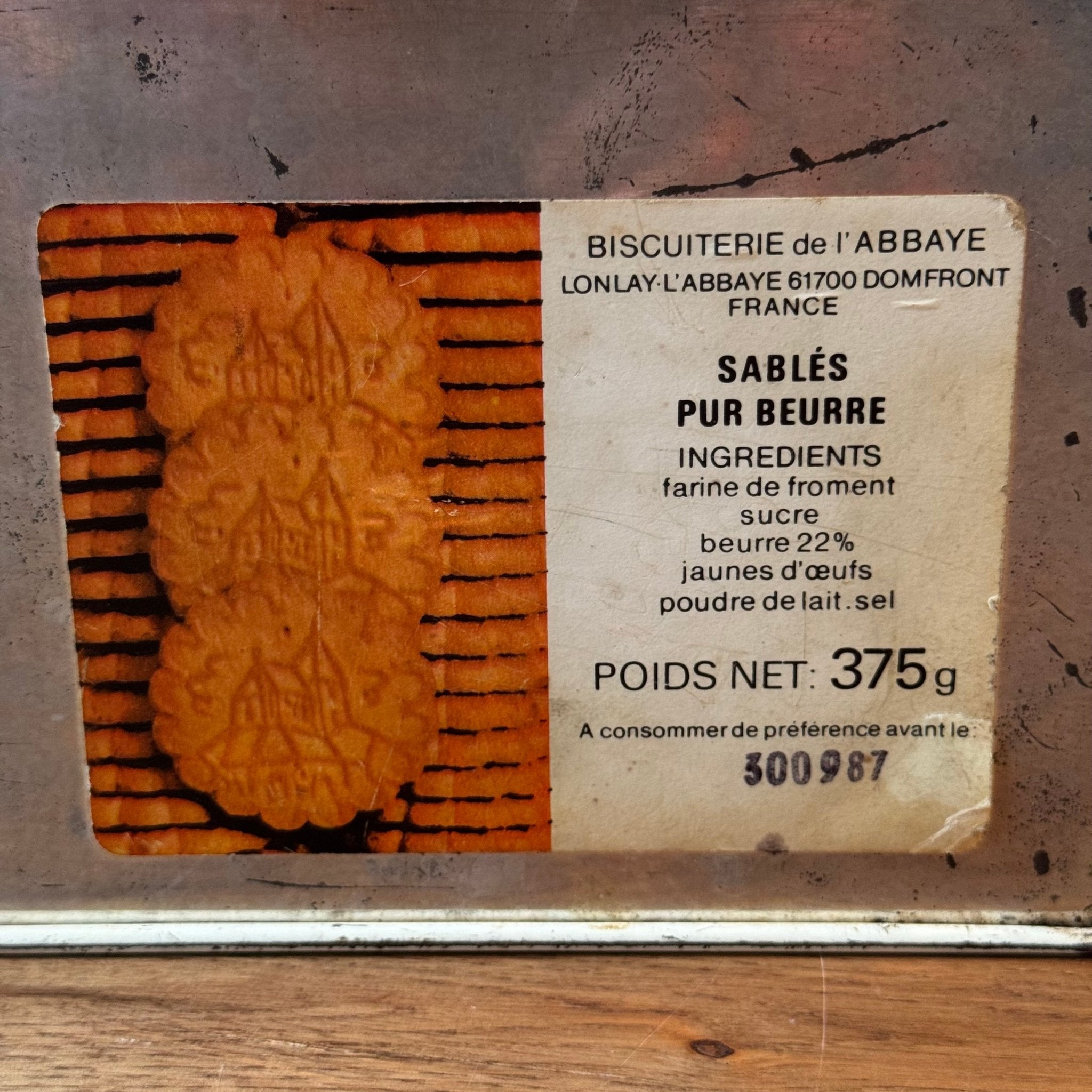 Vintage Blik Biscuiterie de l'Abbaye - Normandisch Landschap (1987) - The Collectionist