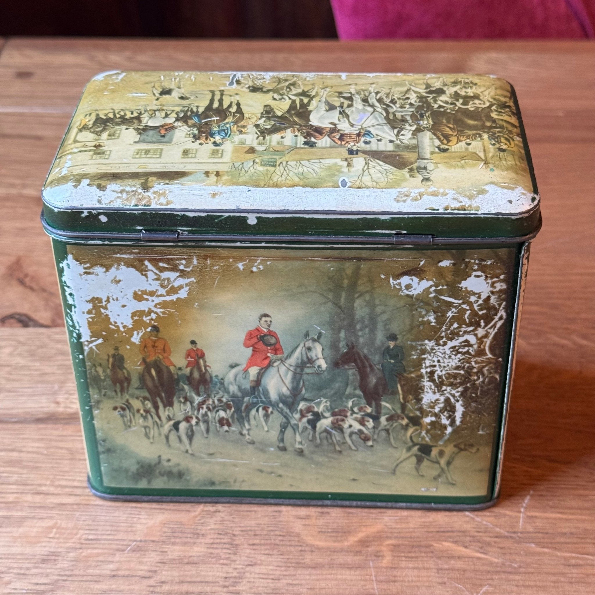 Vintage De Gruyter Blik - Engels Jachttafereel & Postkoets - Shabby Chic (Jaren '50) - The Collectionist