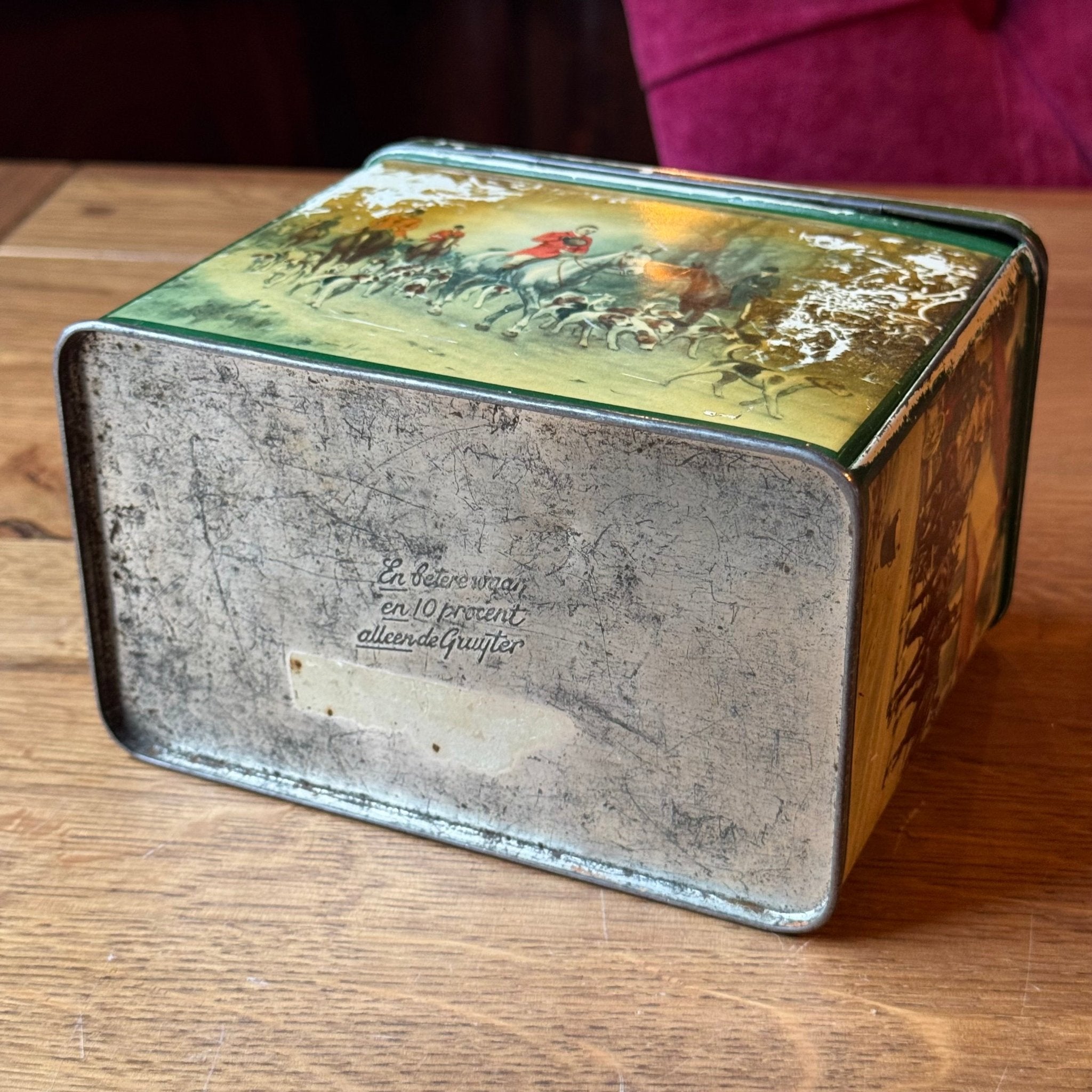 Vintage De Gruyter Blik - Engels Jachttafereel & Postkoets - Shabby Chic (Jaren '50) - The Collectionist