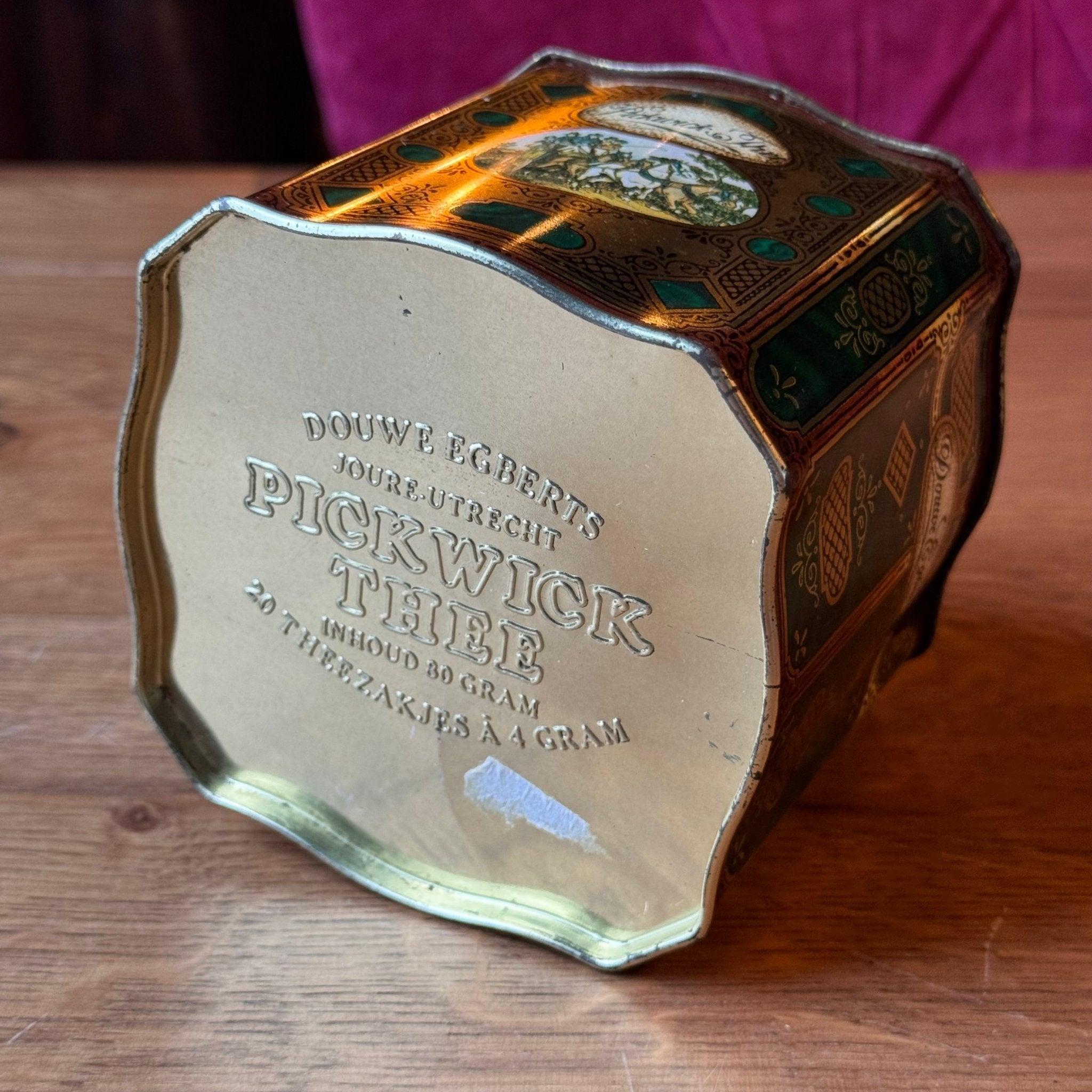 Vintage Douwe Egberts Pickwick Thee Blik – Groen & Goud - The Collectionist