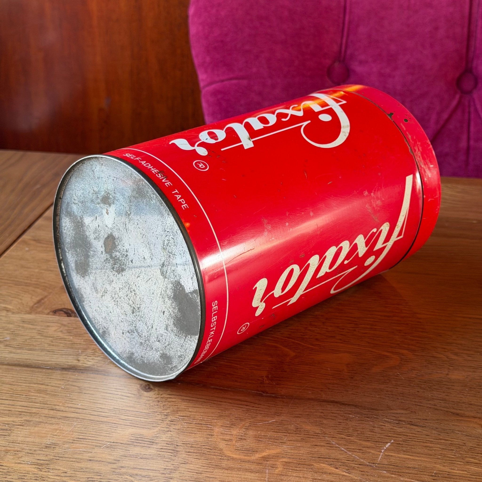 Vintage Fixator reclameblik – self - adhesive tape opslagblik