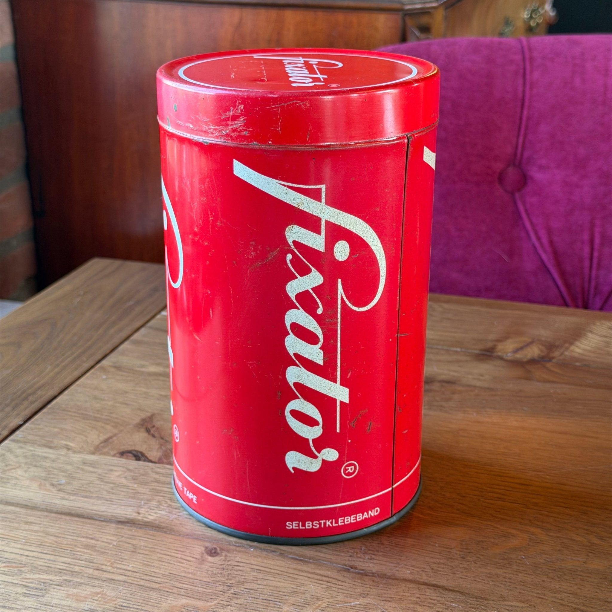 Vintage Fixator reclameblik – self - adhesive tape opslagblik