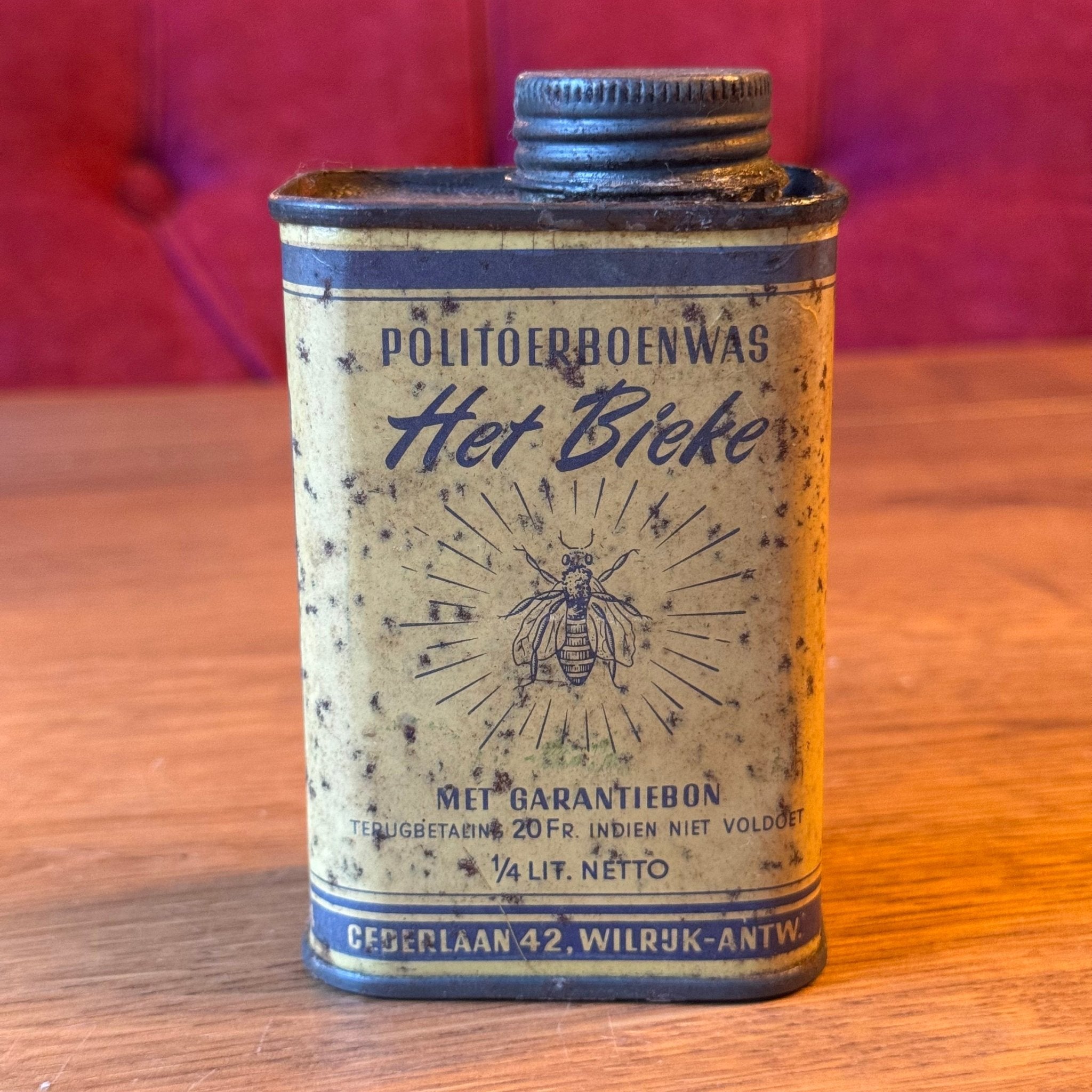 Vintage “Het Bieke” politoerboenwas blik – Wilrijk Antwerpen – vroege 20e eeuw - The Collectionist