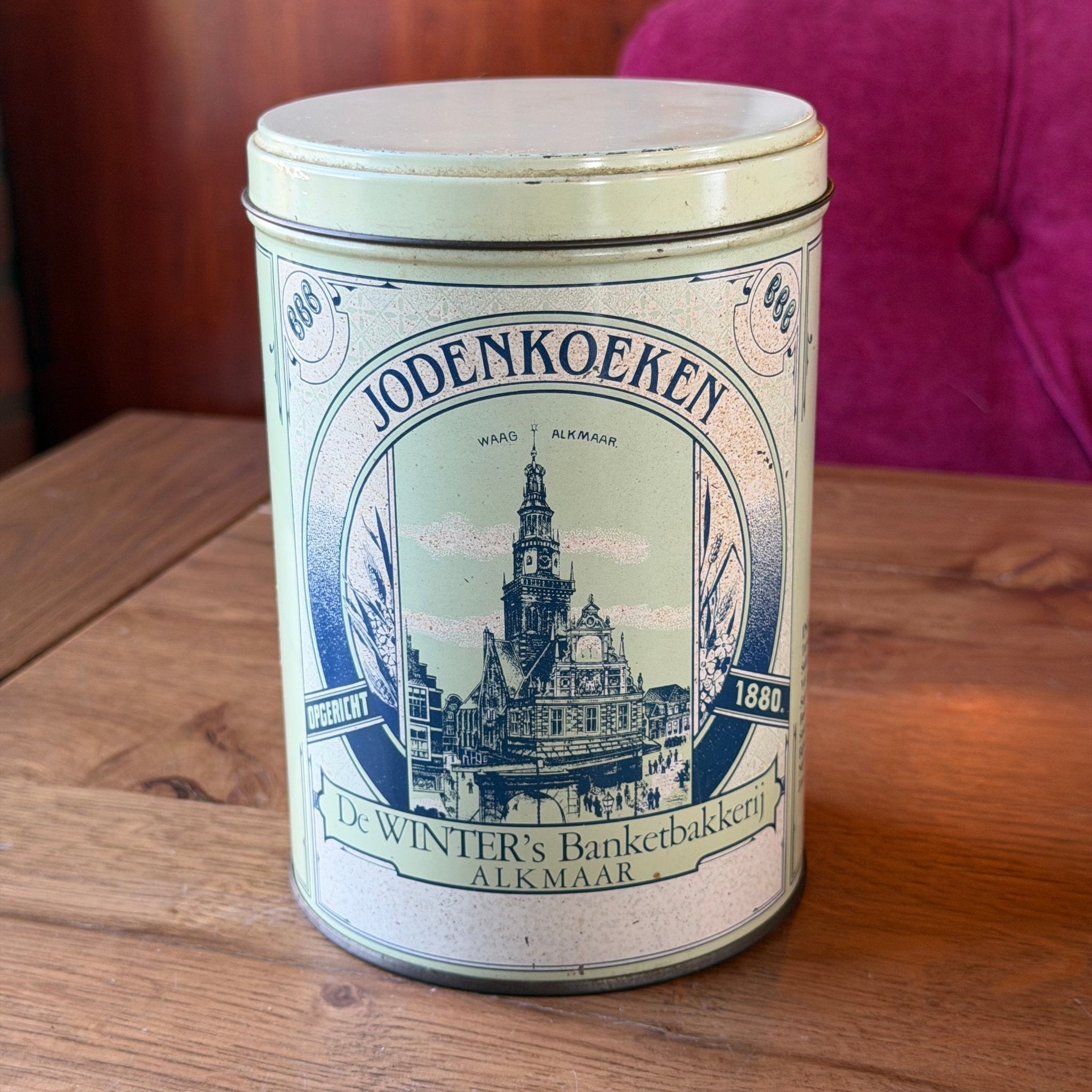 Vintage Jodenkoeken koekblik – De Winter’s Banketbakkerij Alkmaar