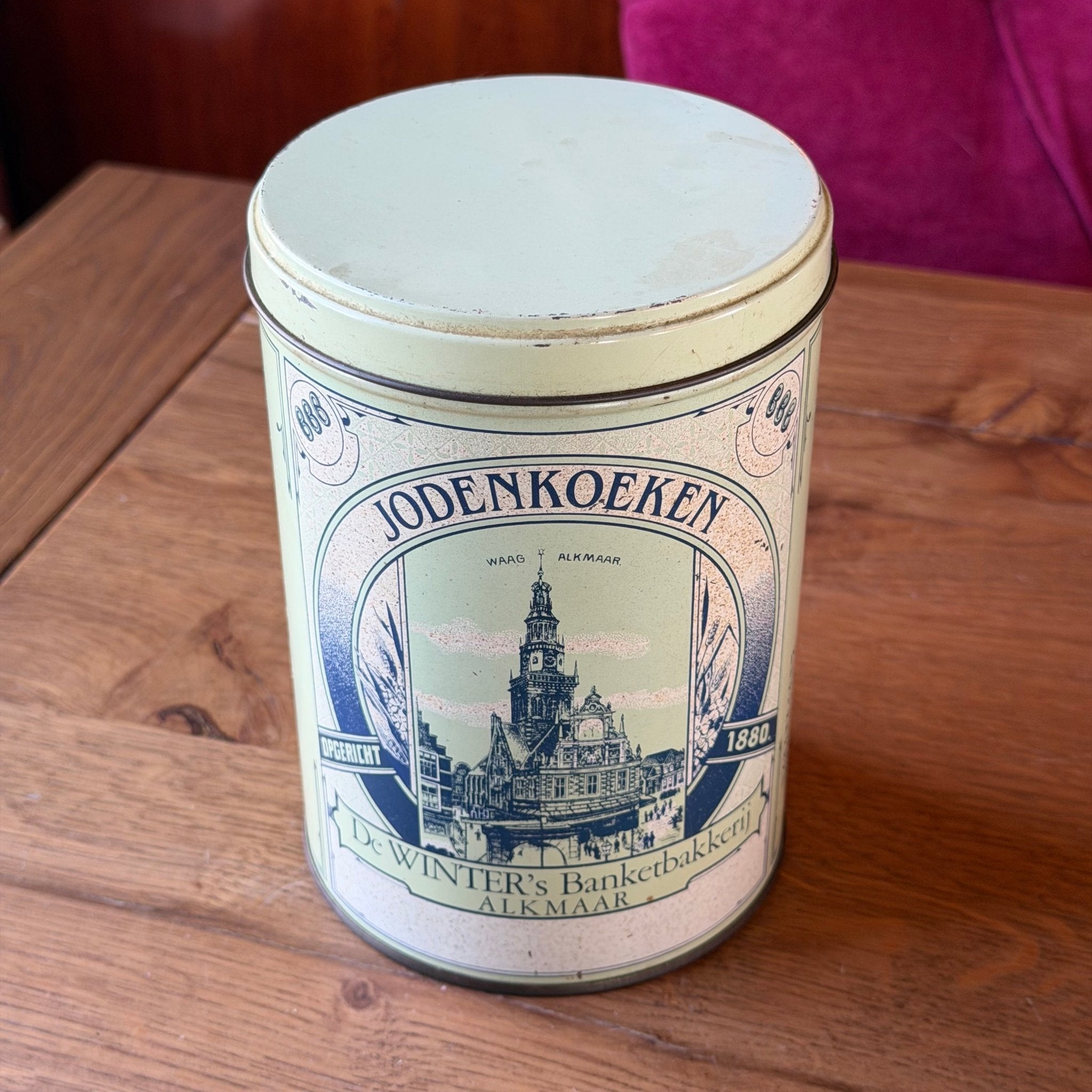 Vintage Jodenkoeken koekblik – De Winter’s Banketbakkerij Alkmaar