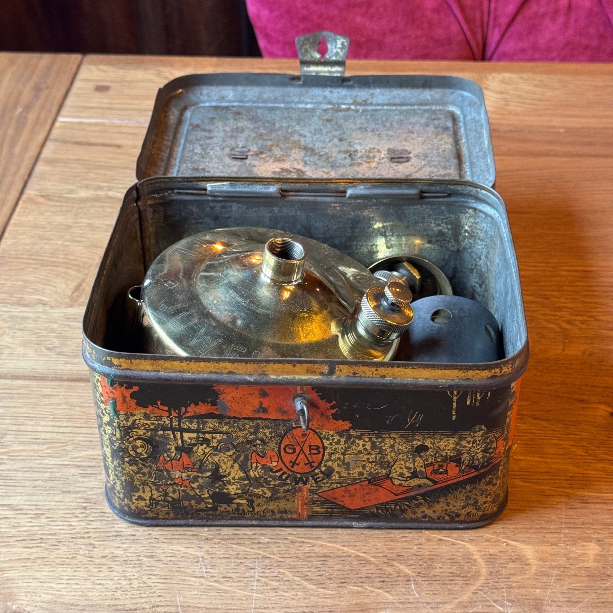 Vintage Juwel petroleumstel met metalen kist – compleet, Duitsland  - The Collectionist