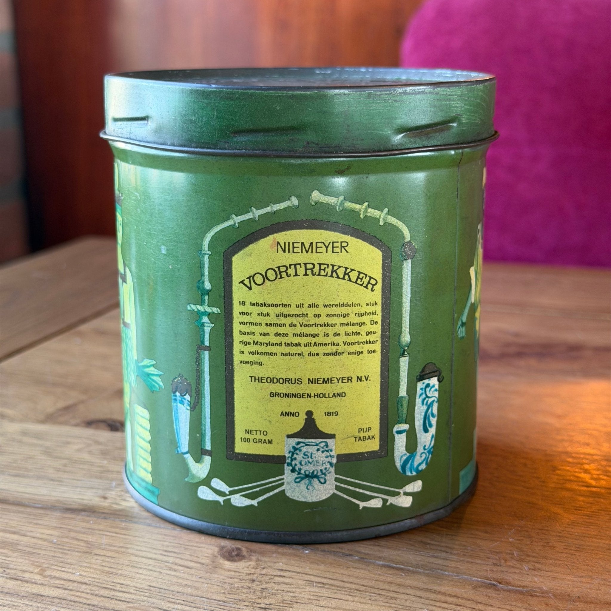 Vintage Niemeyer “Voortrekker” Pijptabak Blik – Tabak & Snuif – Groningen
