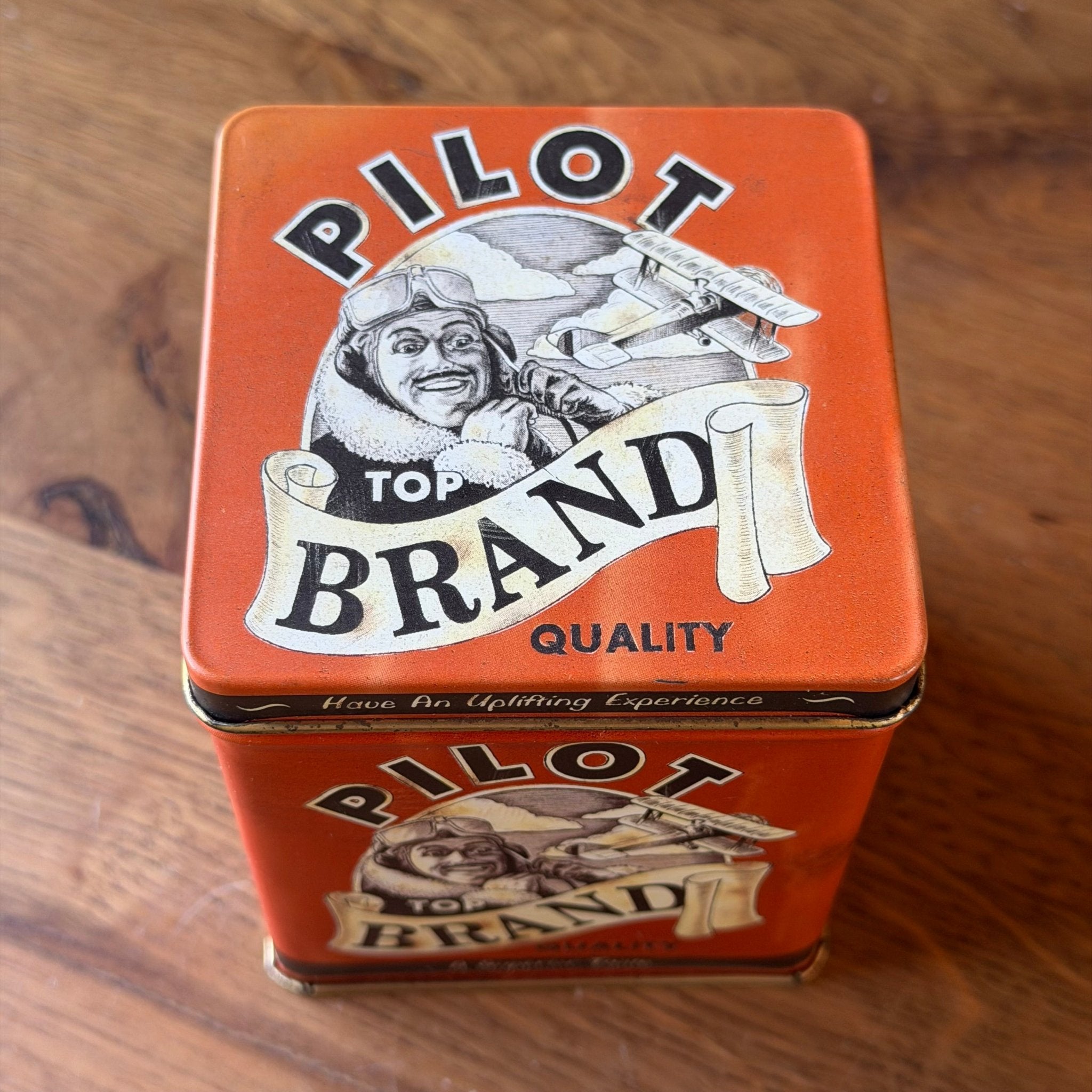 Vintage Pilot Brand Tea Tin – Engels Theeblik met Piloot – Made in England