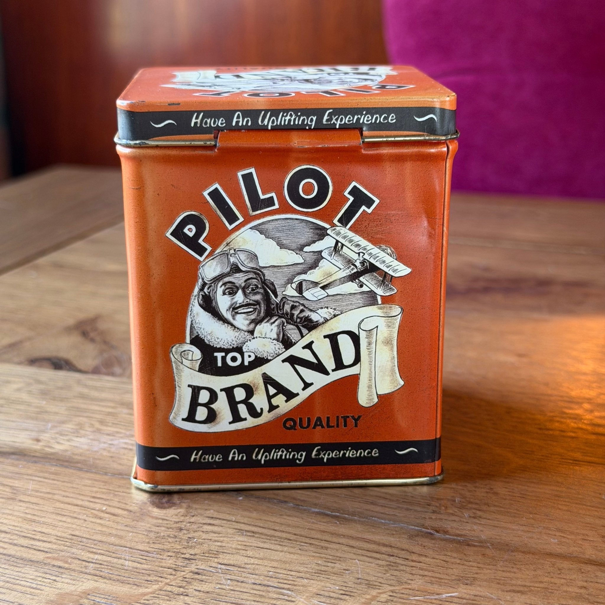 Vintage Pilot Brand Tea Tin – Engels Theeblik met Piloot – Made in England