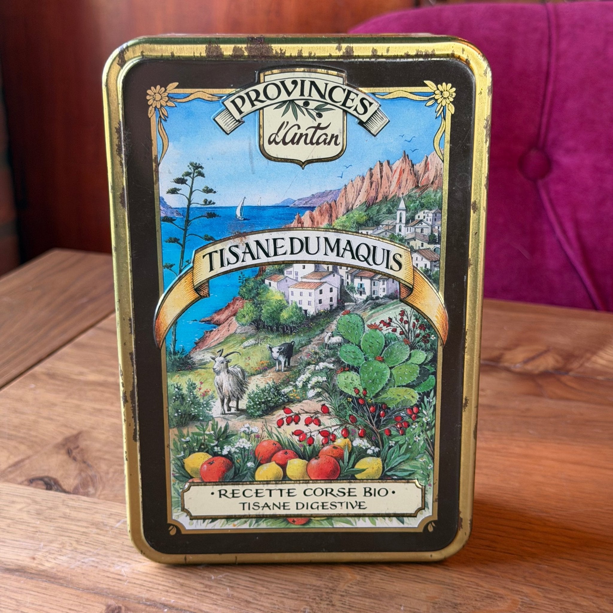 Vintage Tisane du Maquis Blik – Provinces d’Antan – Frans Theeblik Corsica