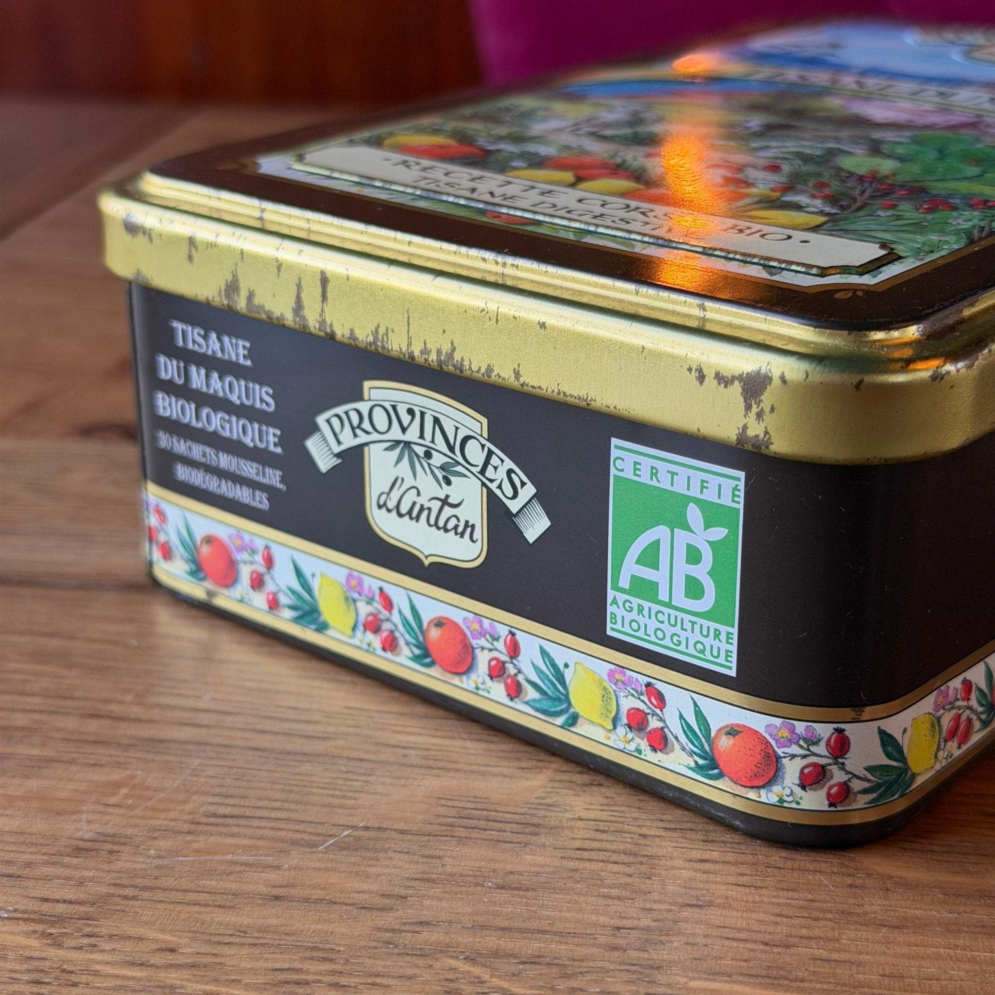 Vintage Tisane du Maquis Blik – Provinces d’Antan – Frans Theeblik Corsica