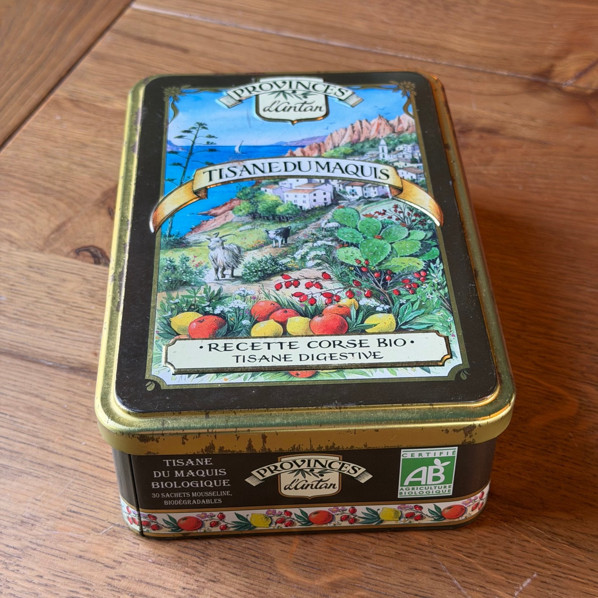 Vintage Tisane du Maquis Blik – Provinces d’Antan – Frans Theeblik Corsica