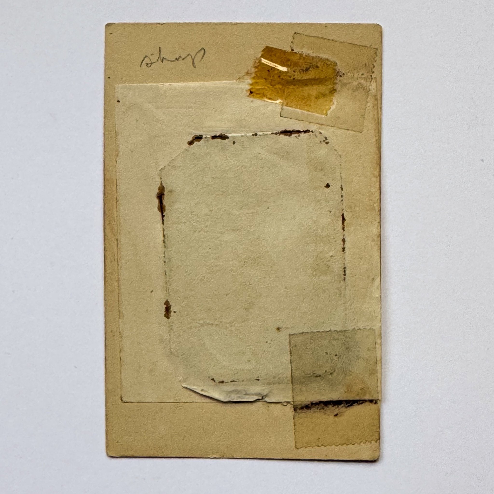 Vroeg portret van een man - tintype in kartonnen passe - partout (ca. 1860) - The Collectionist