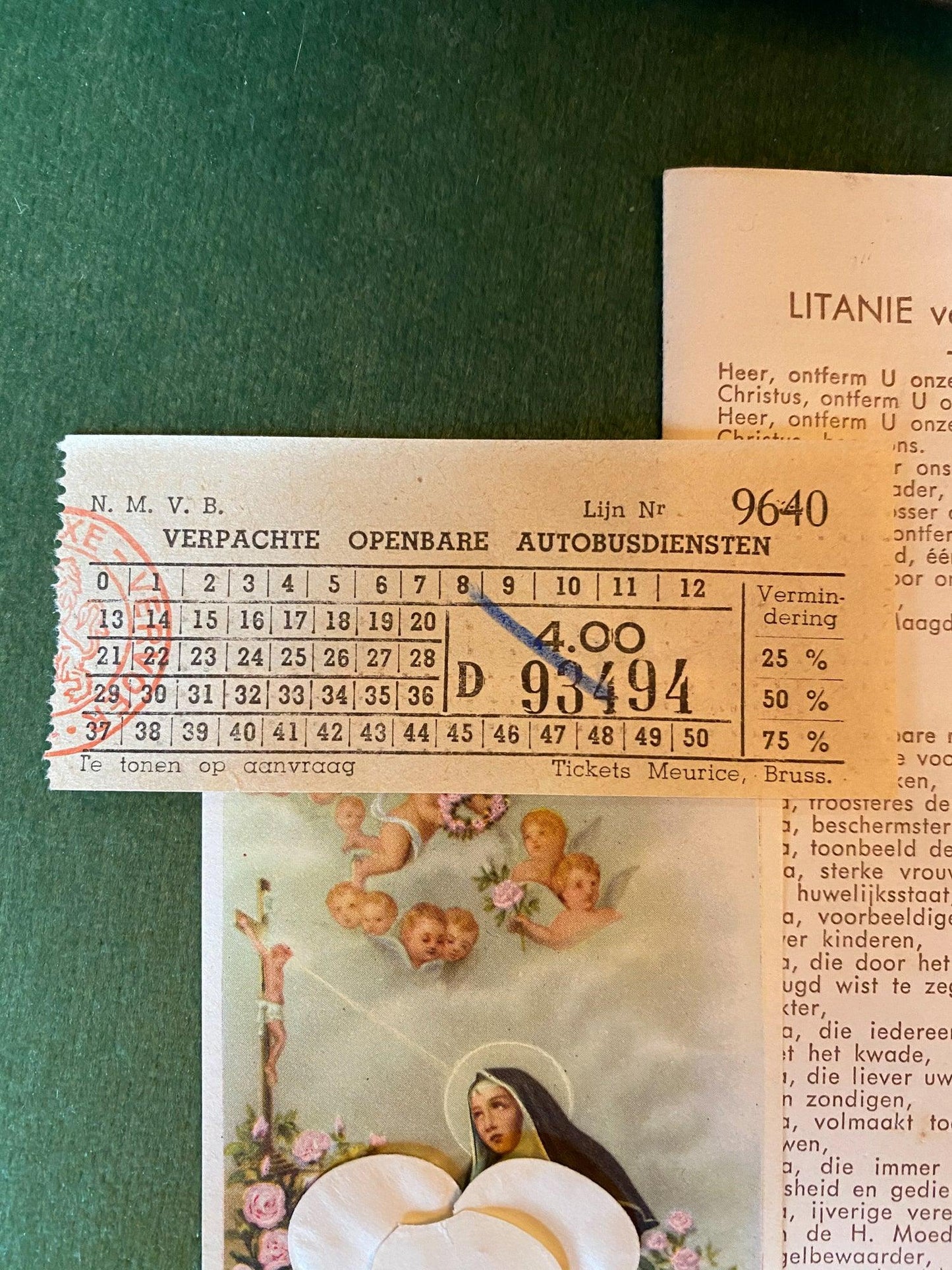 Communie en gebedenboek met leren kaft 1948 - Bamestra Curiosa