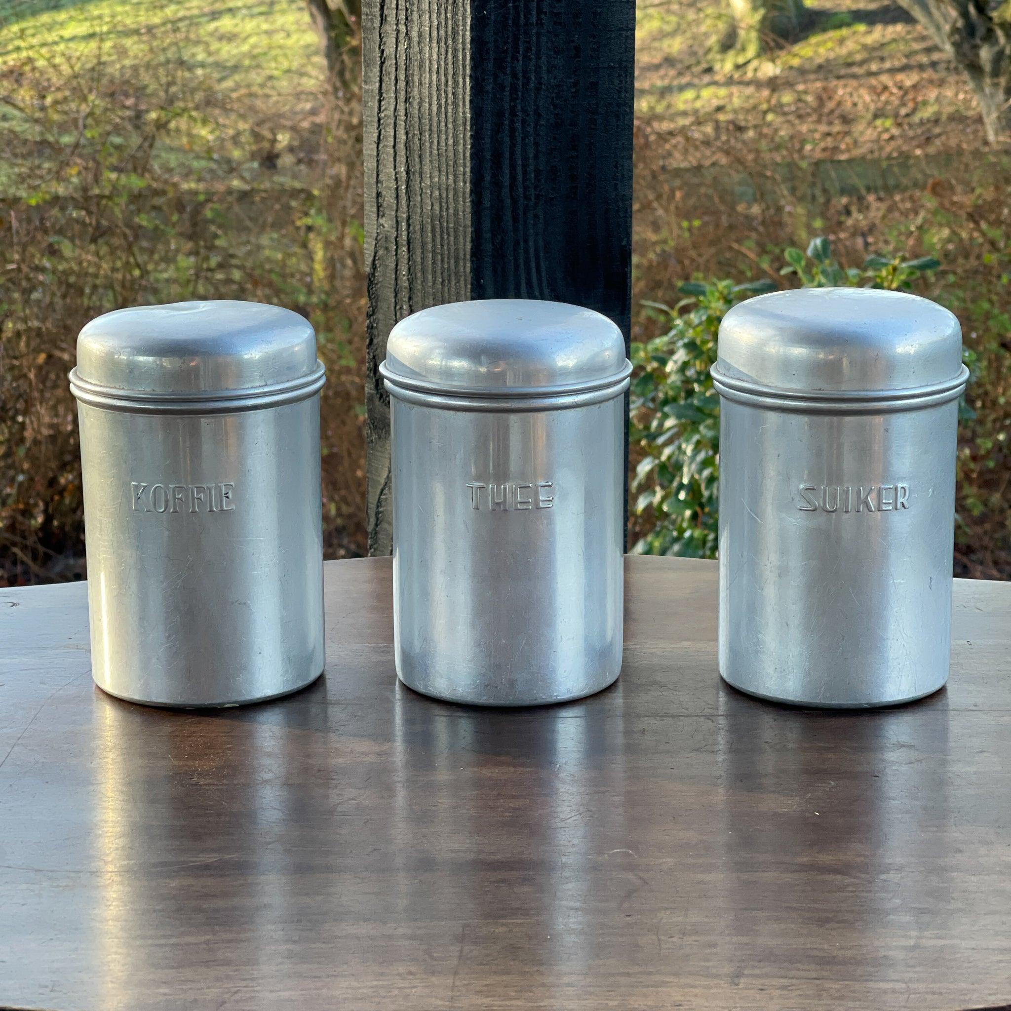 Aluminium Koffie Thee en Suiker bussen - Bamestra Curiosa