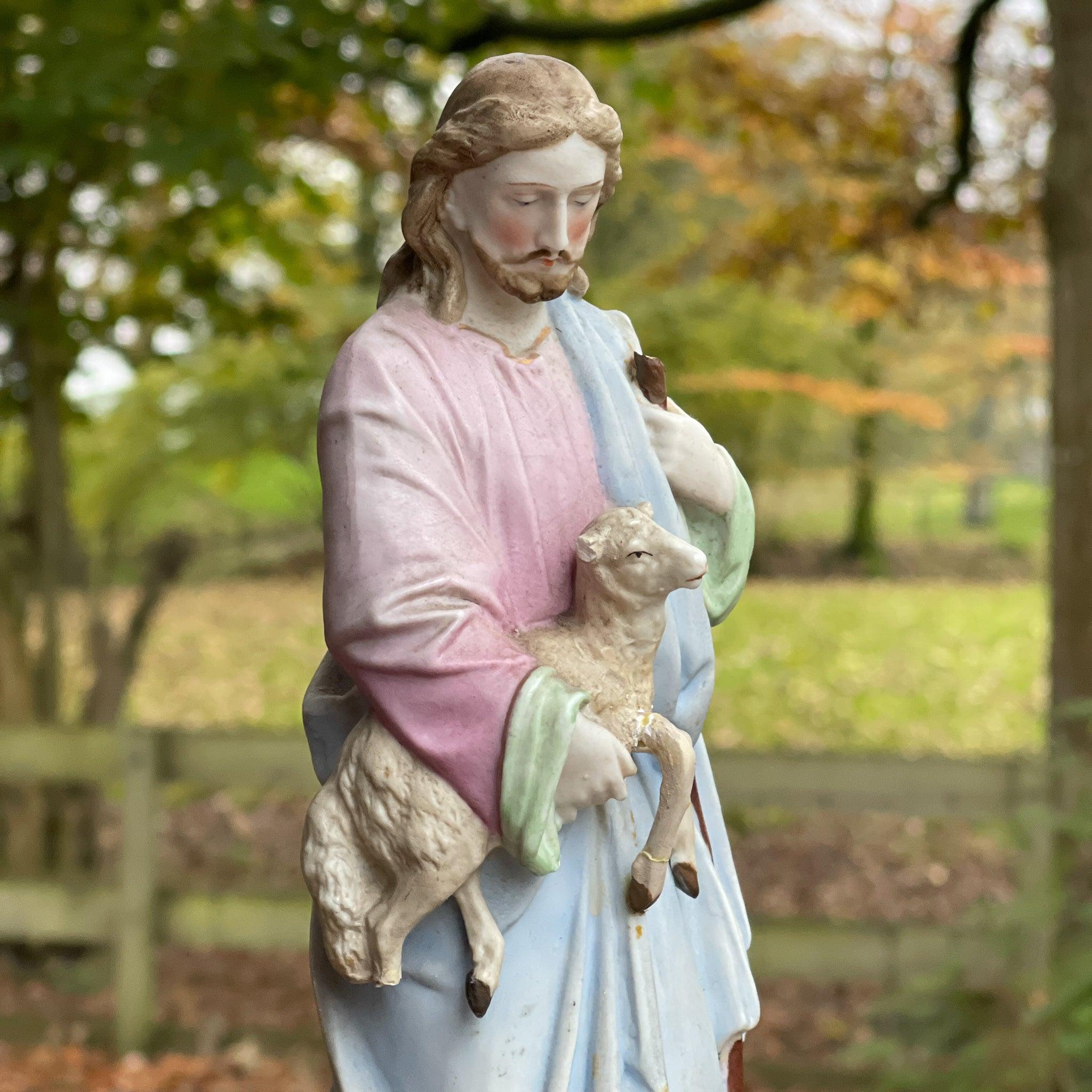 Antiek biscuit beeld Jezus - The Collectionist