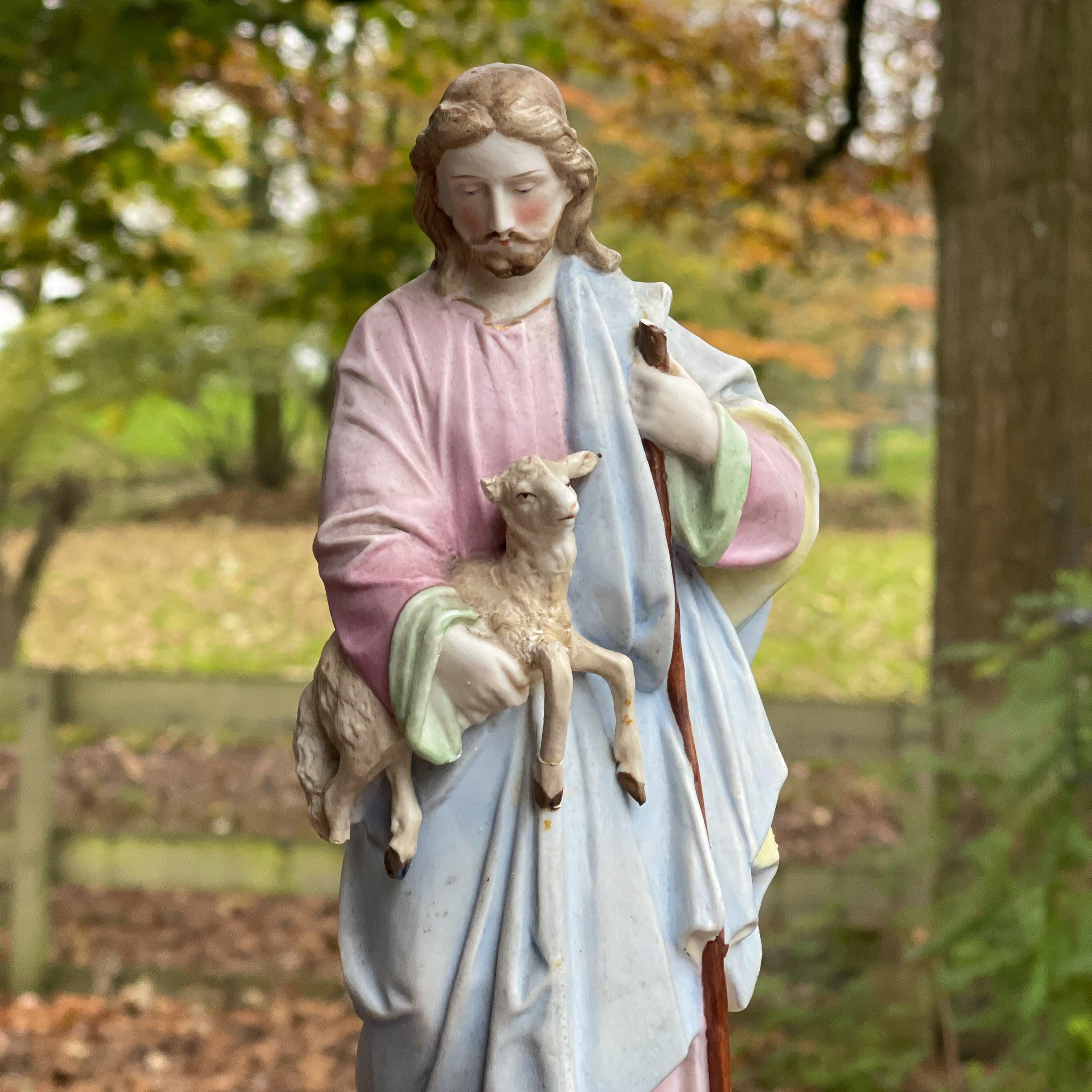 Antiek biscuit beeld Jezus - The Collectionist