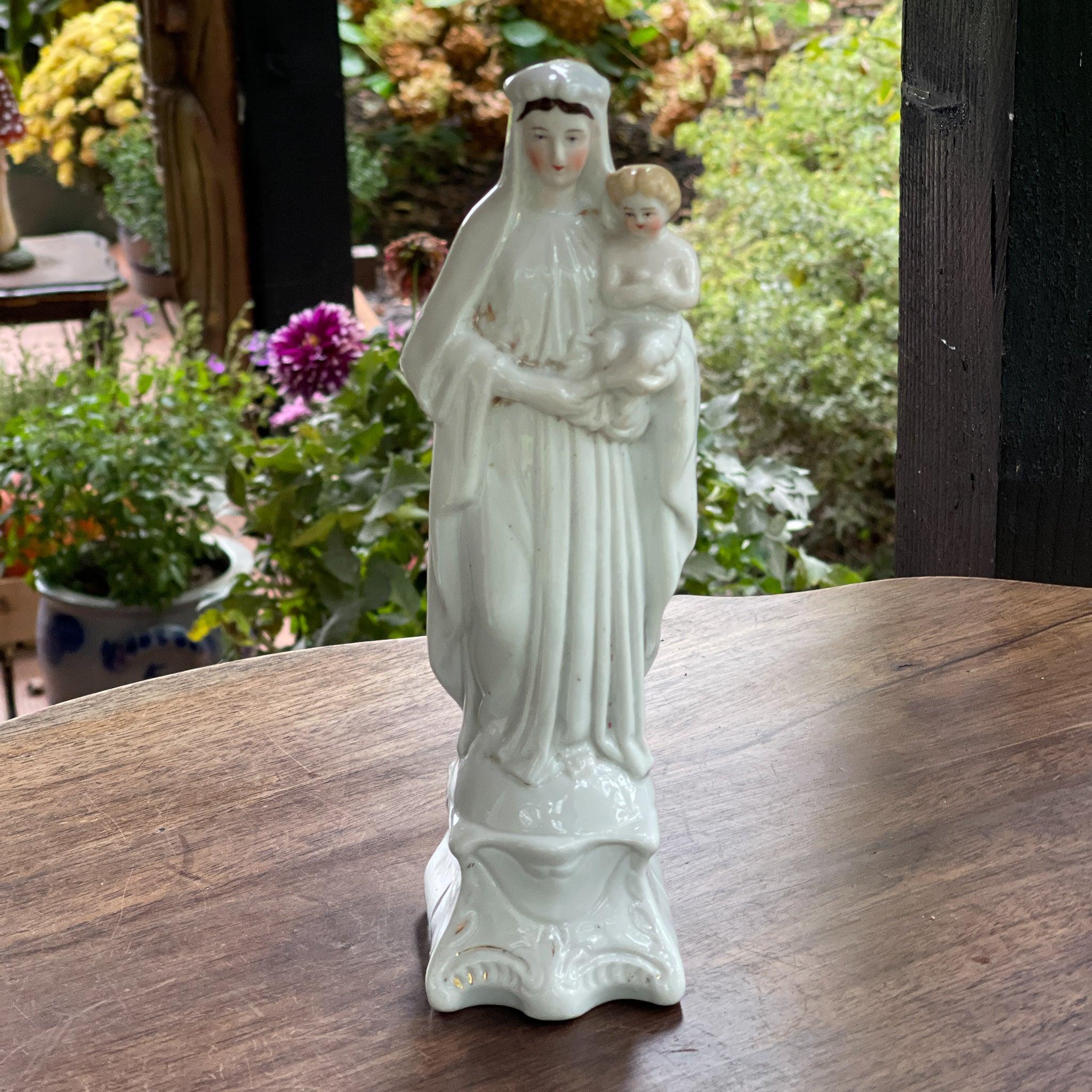 Antiek Maria beeld van porselein - Bamestra Curiosa