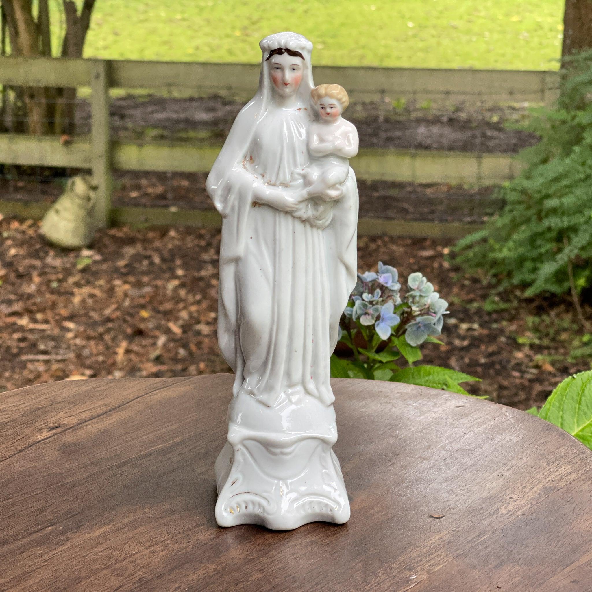 Antiek Maria beeld van porselein - Bamestra Curiosa