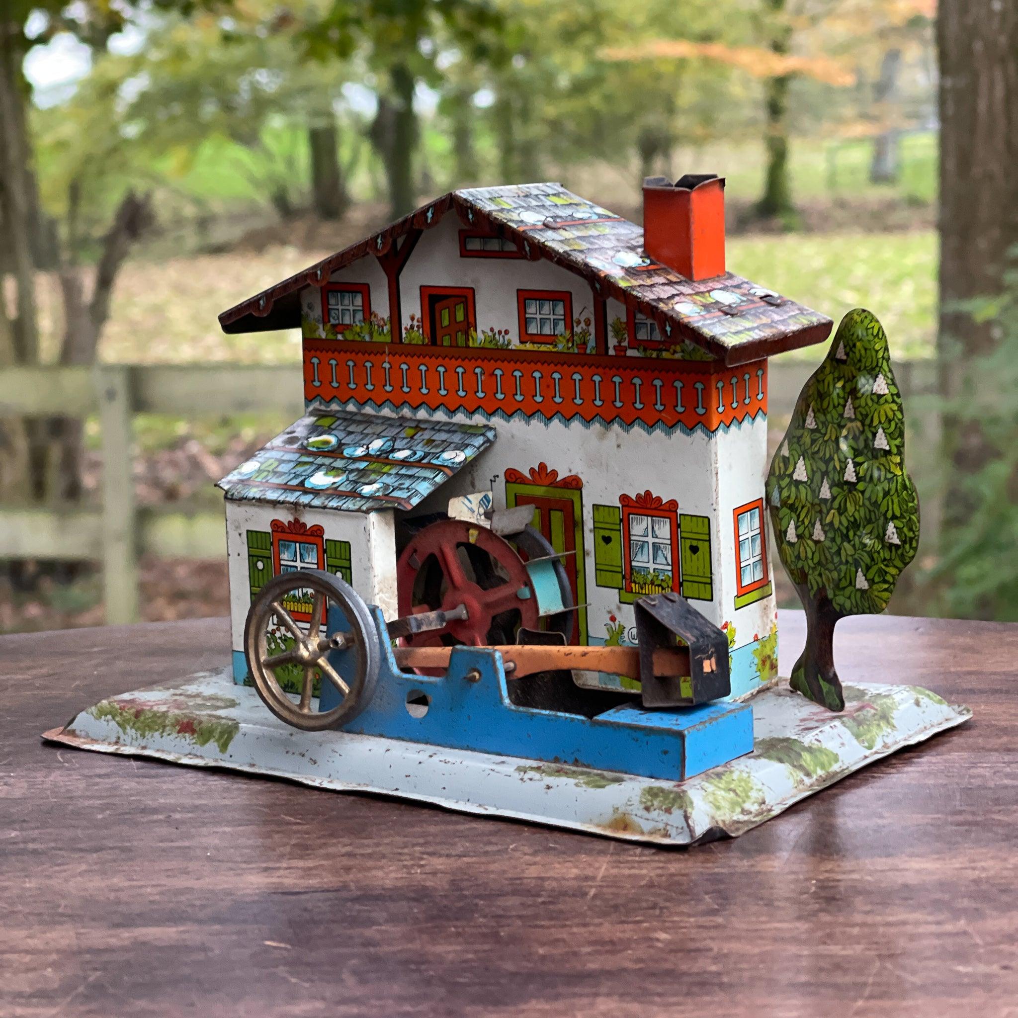 Antieke blikken watermolen voor stoommachine - Bamestra Curiosa