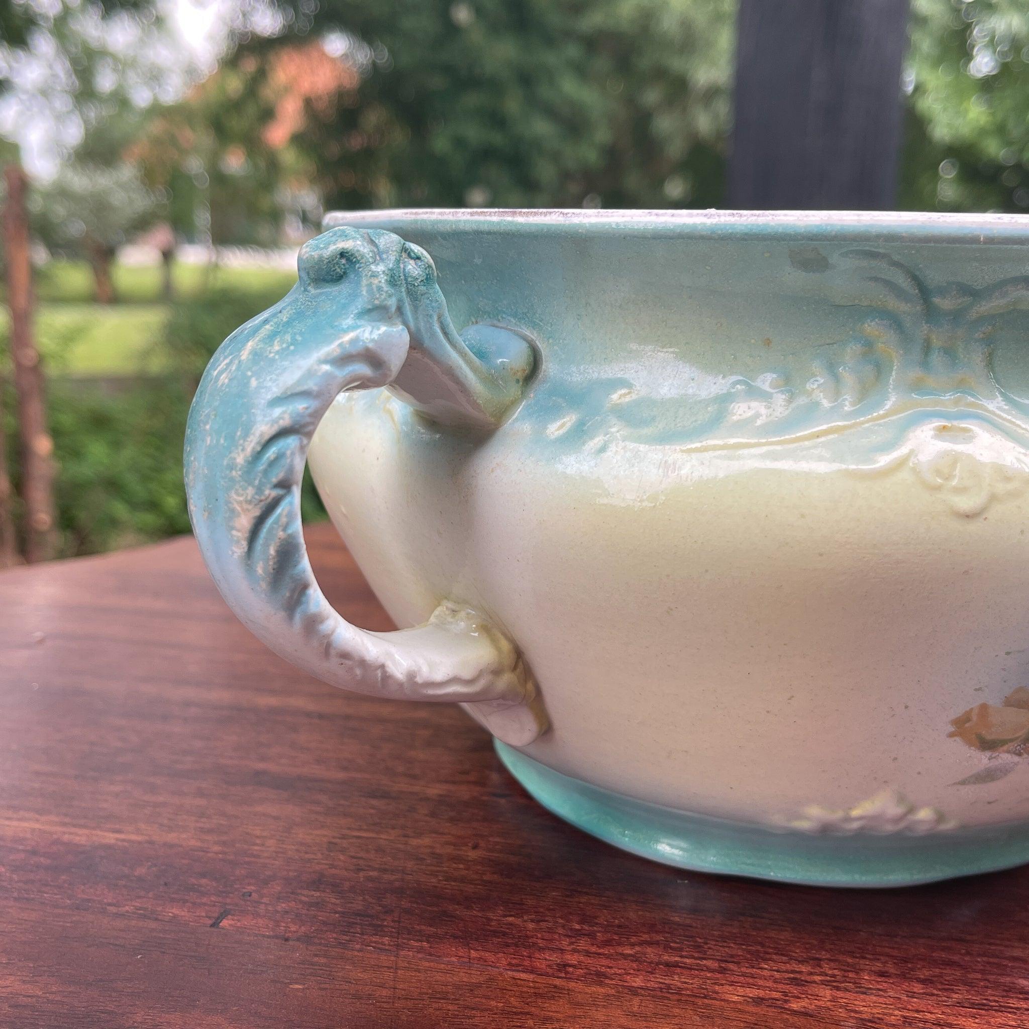 Antieke Engelse bloempot met rozen - The Collectionist