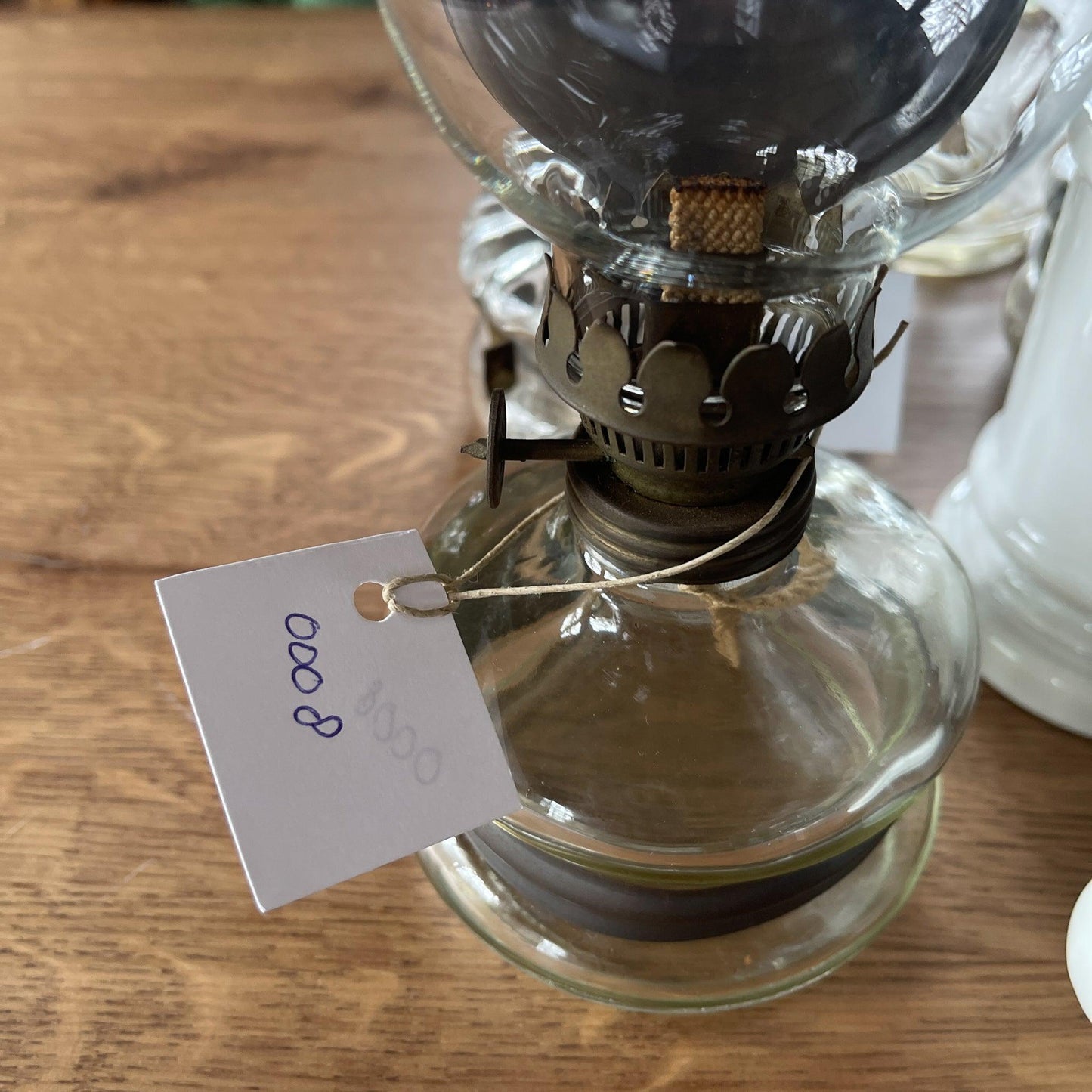 Antieke glazen olielamp - Bamestra Curiosa