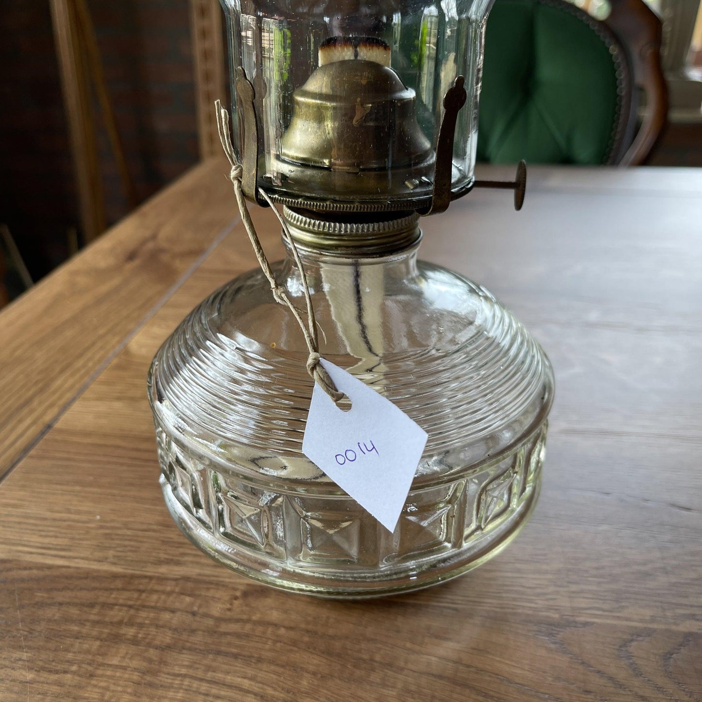 Antieke glazen olielamp - Bamestra Curiosa