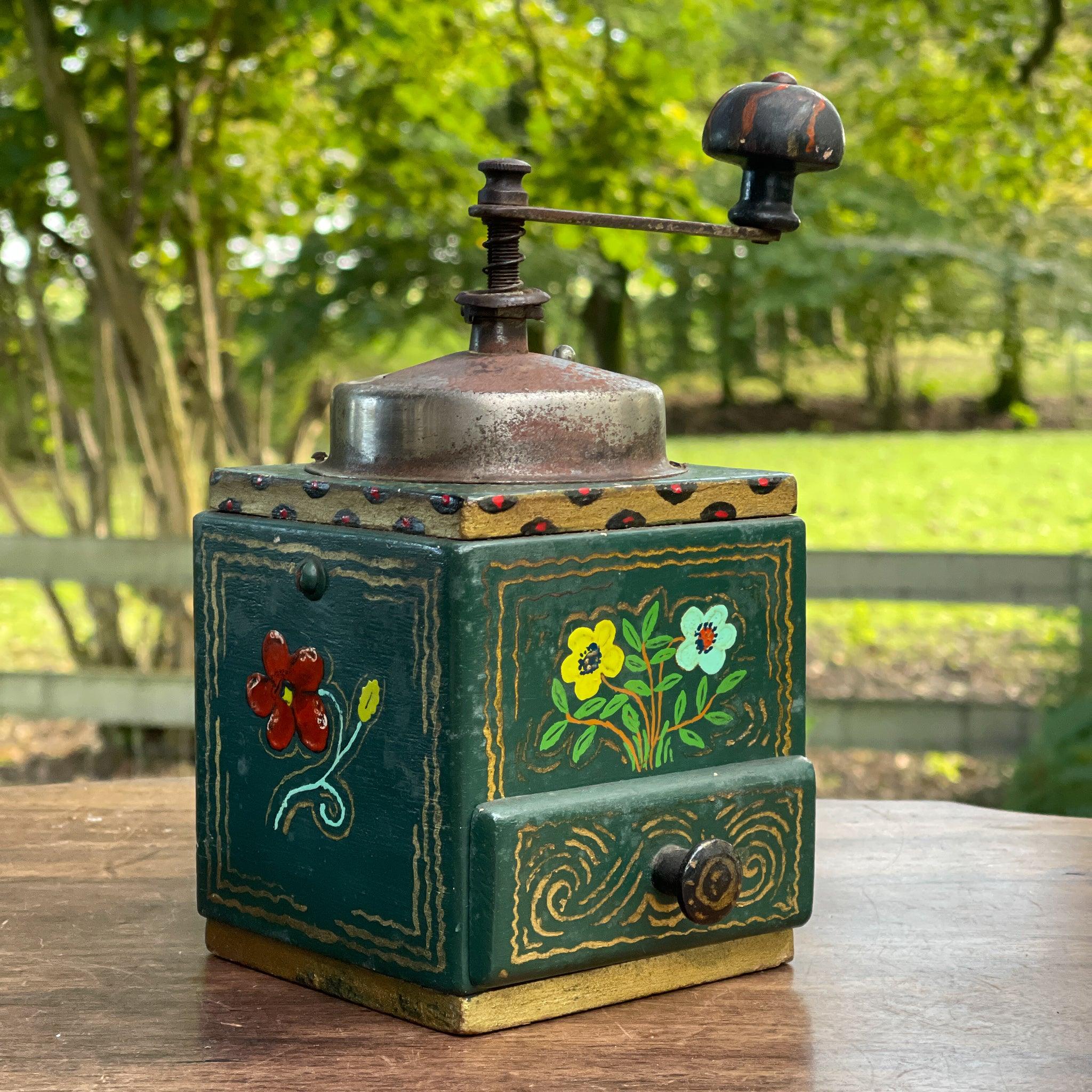 Antieke Hindeloopen geschilderde koffiemolen - The Collectionist