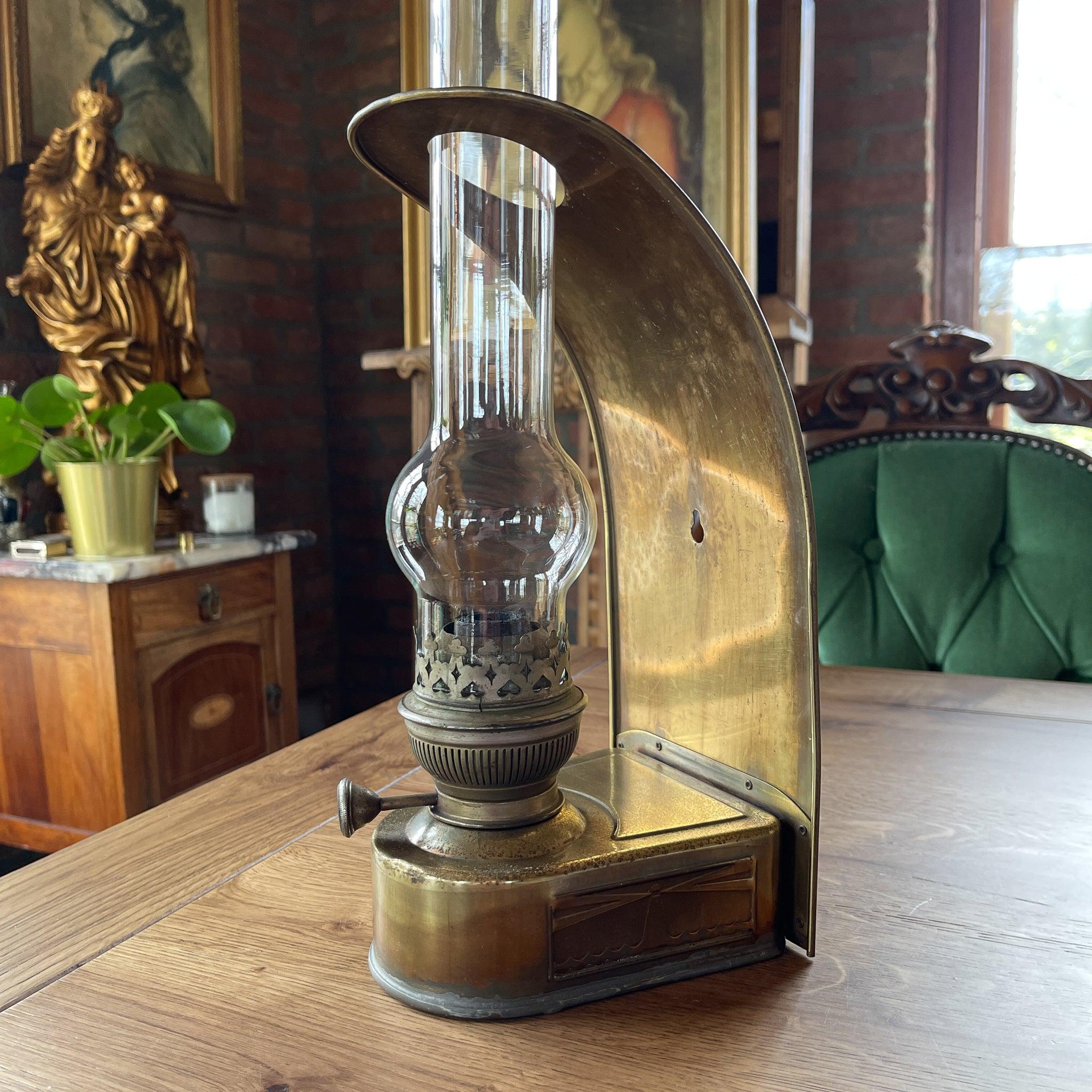 Antieke koperen Kosmos Brenner scheepsolielamp - Bamestra Curiosa