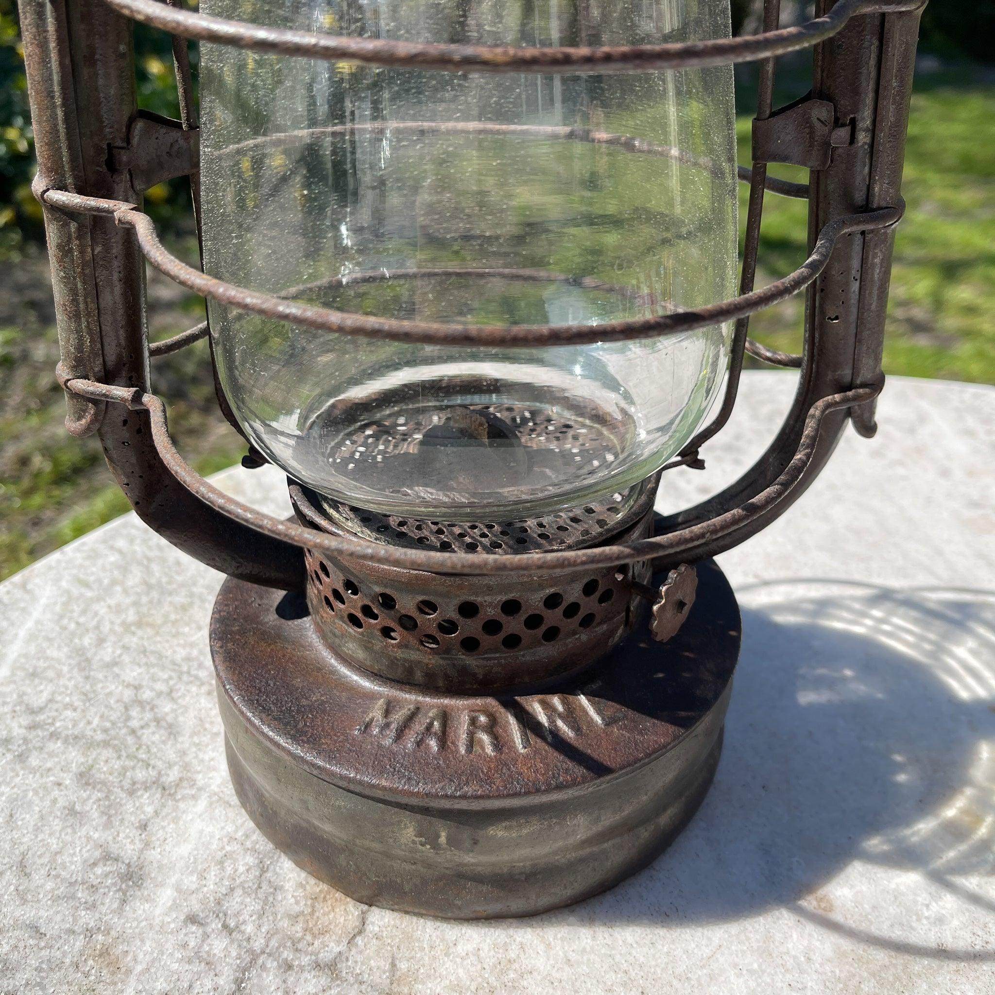 Antieke stormlantaarn petroleum lamp Marine - The Collectionist