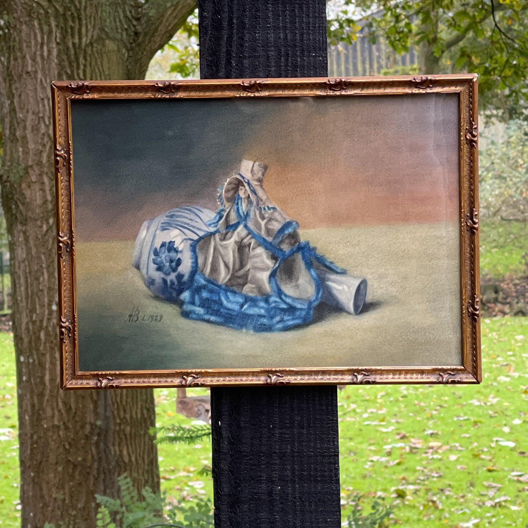 Aquarel stilleven met beeld en vaas (1923) - The Collectionist