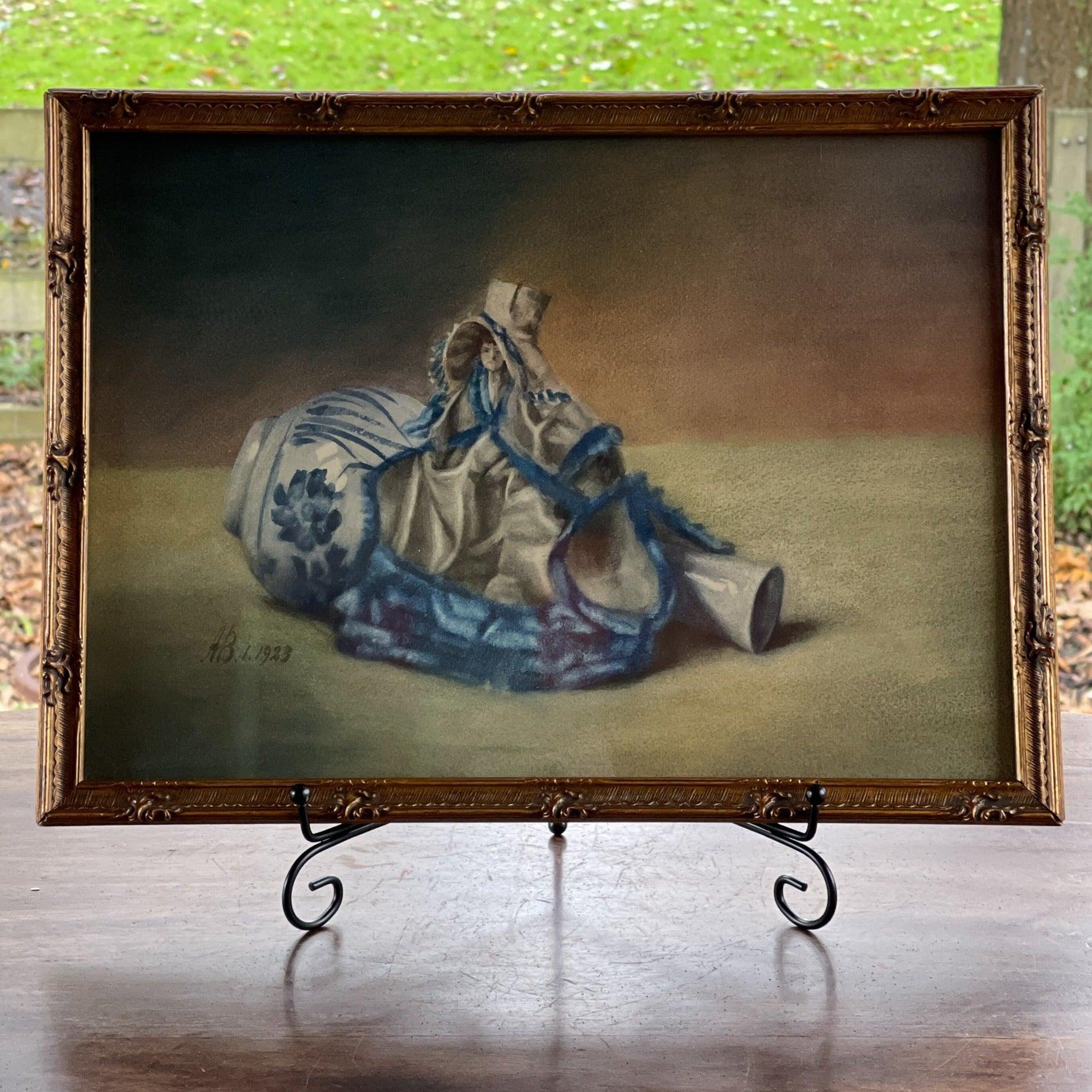 Aquarel stilleven met beeld en vaas (1923) - Bamestra Curiosa