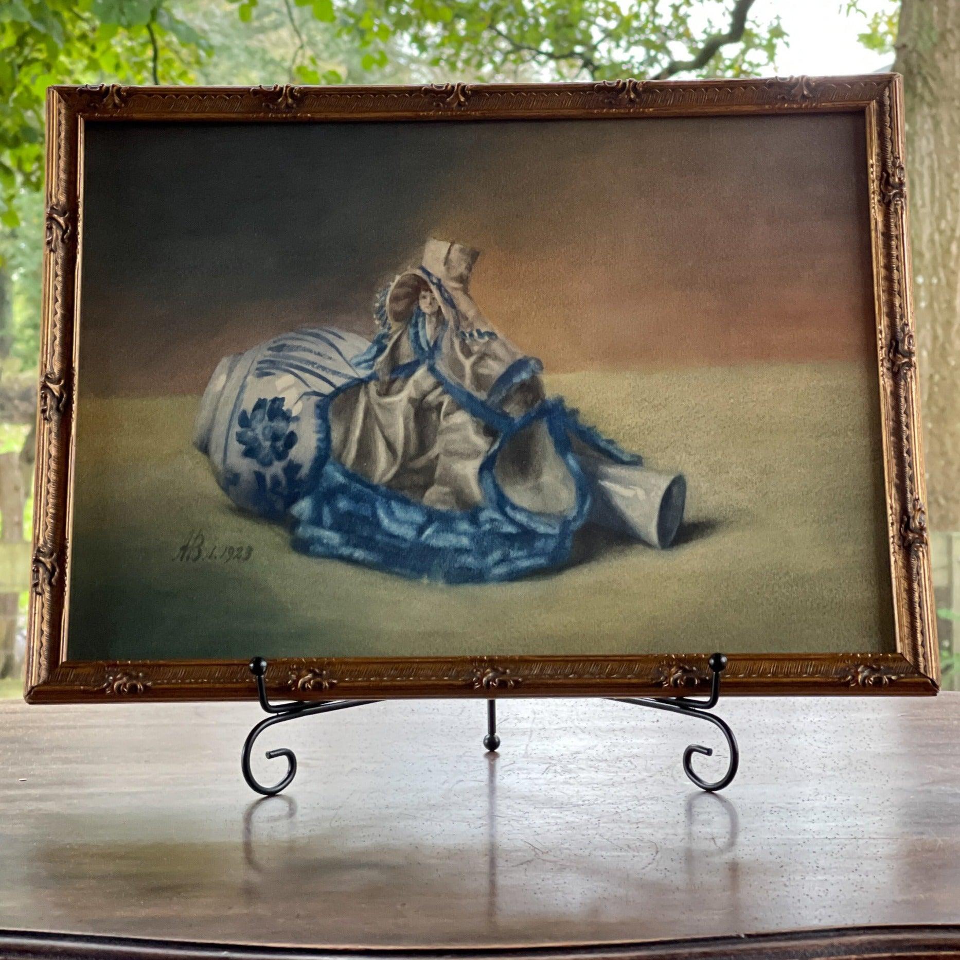 Aquarel stilleven met beeld en vaas (1923) - Bamestra Curiosa