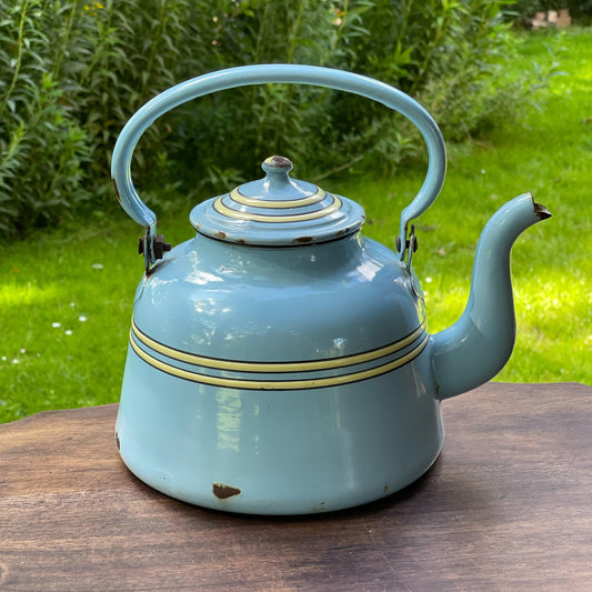 Blauwe emaille theepot / koffiepot - Bamestra Curiosa