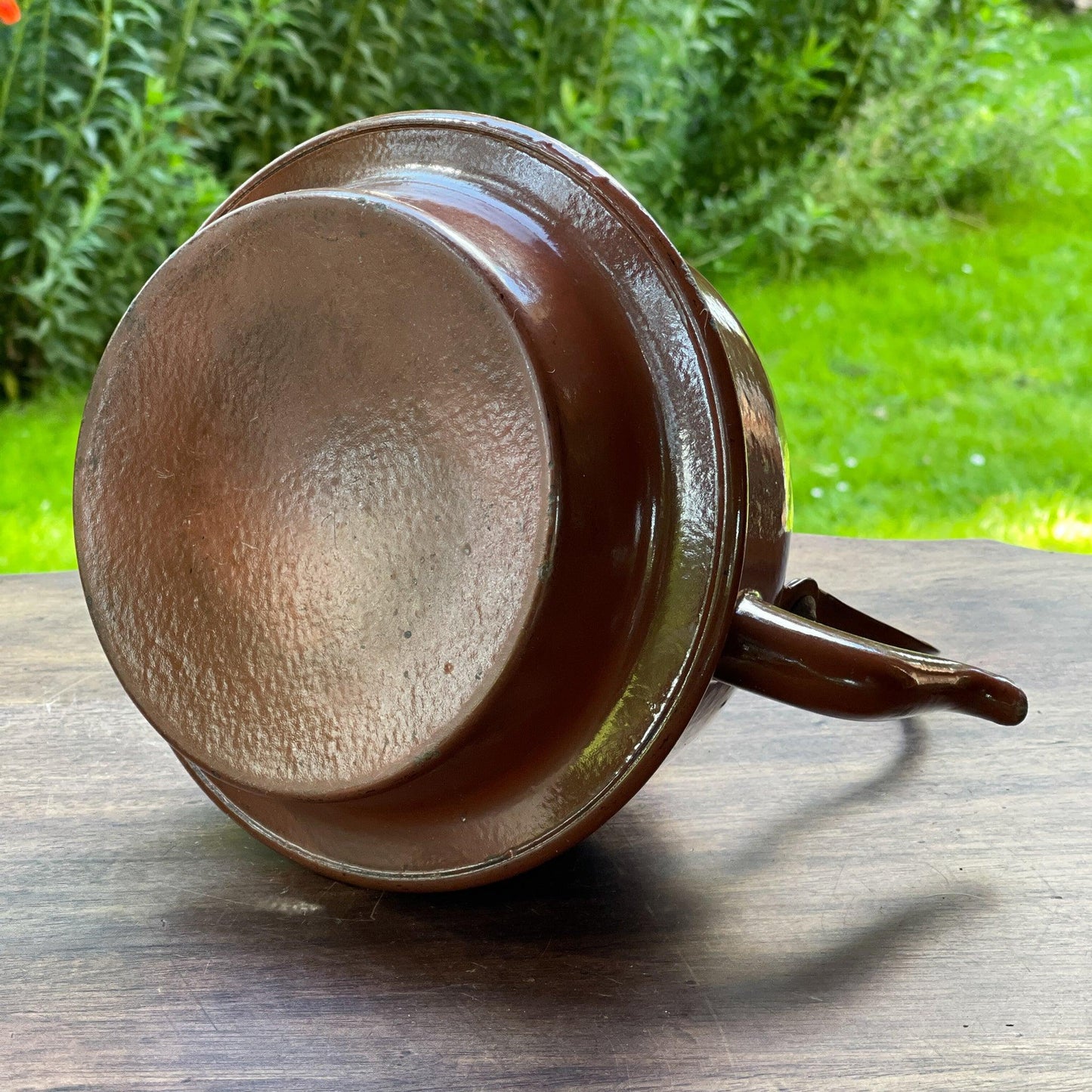 Bruine emaille theepot / koffiepot - Bamestra Curiosa