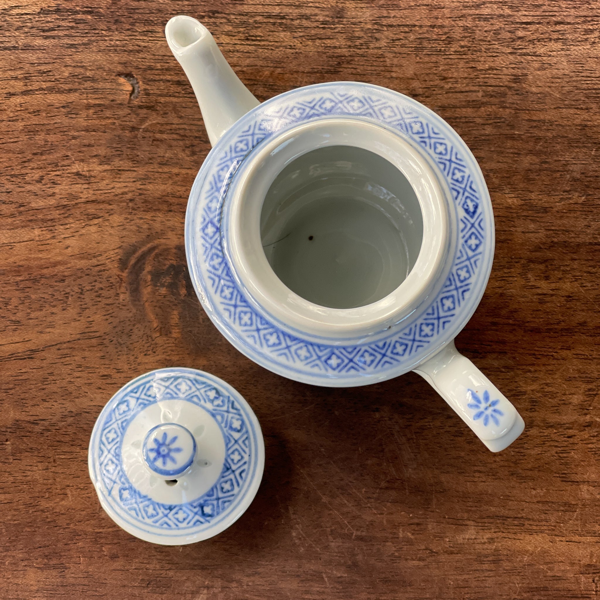 Chinees rijstkorrel porseleinen theepotje - The Collectionist