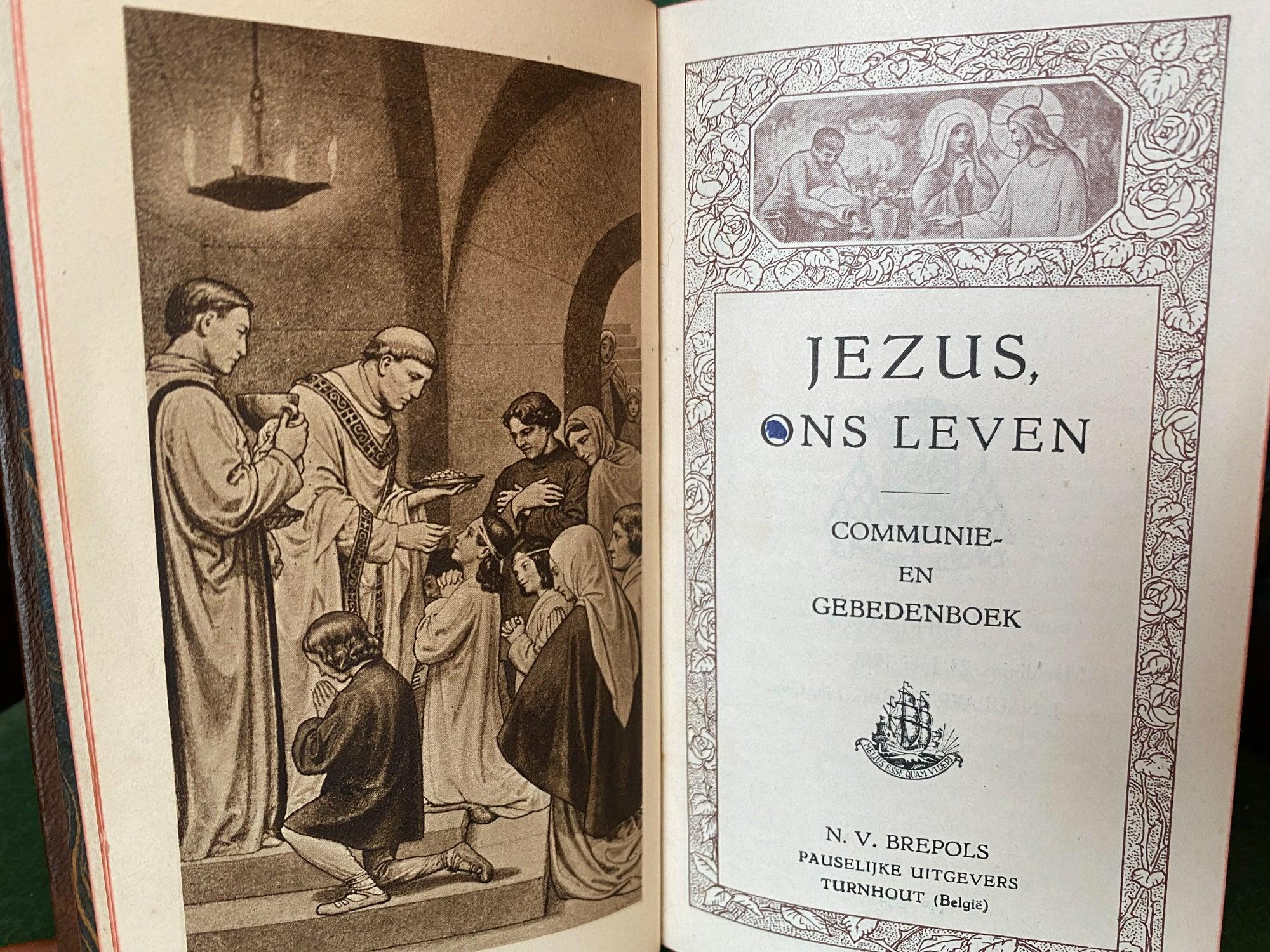 Communie en gebedenboek met leren kaft 1948 - The Collectionist
