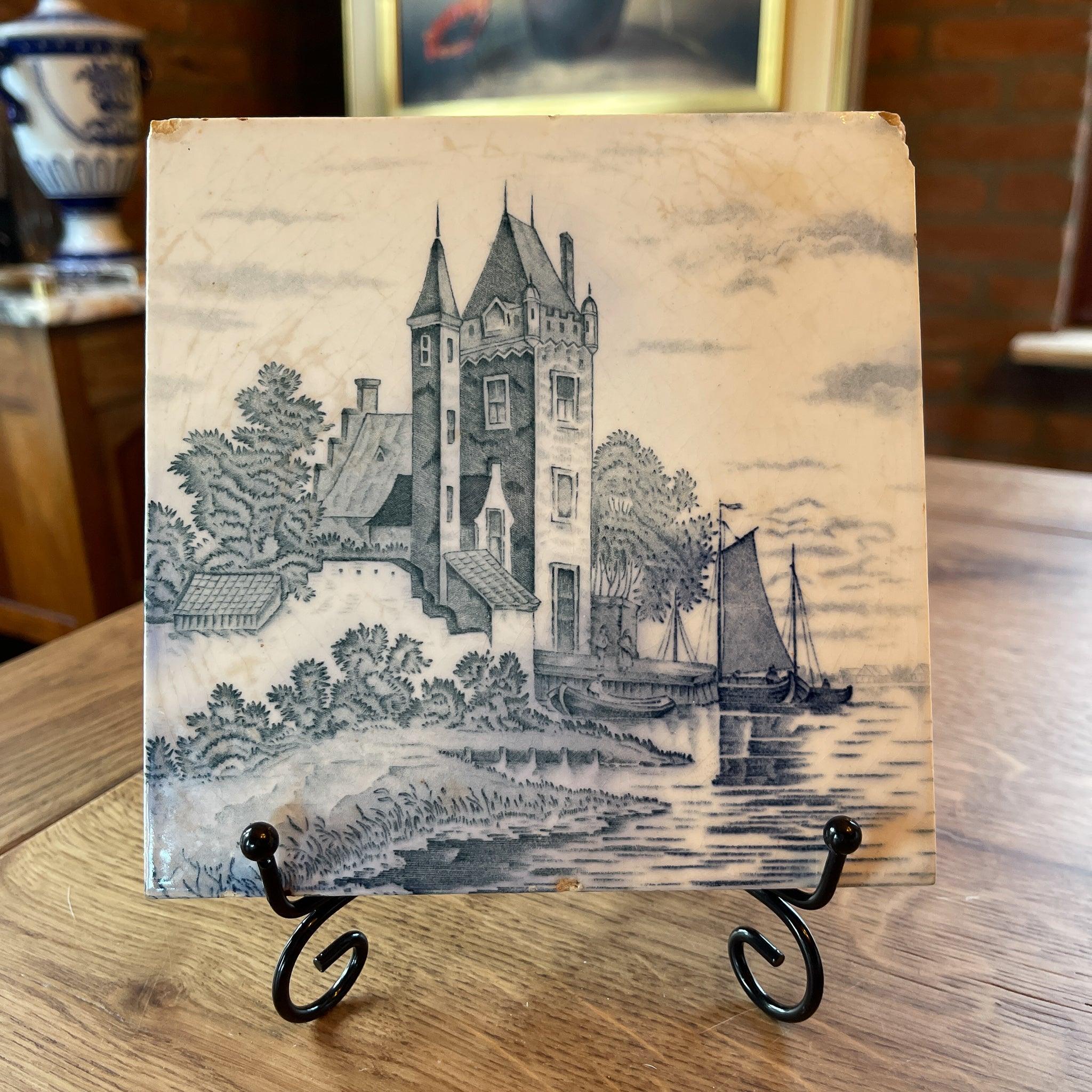 Delfts Blauwe Tegel van een Chateau - The Collectionist