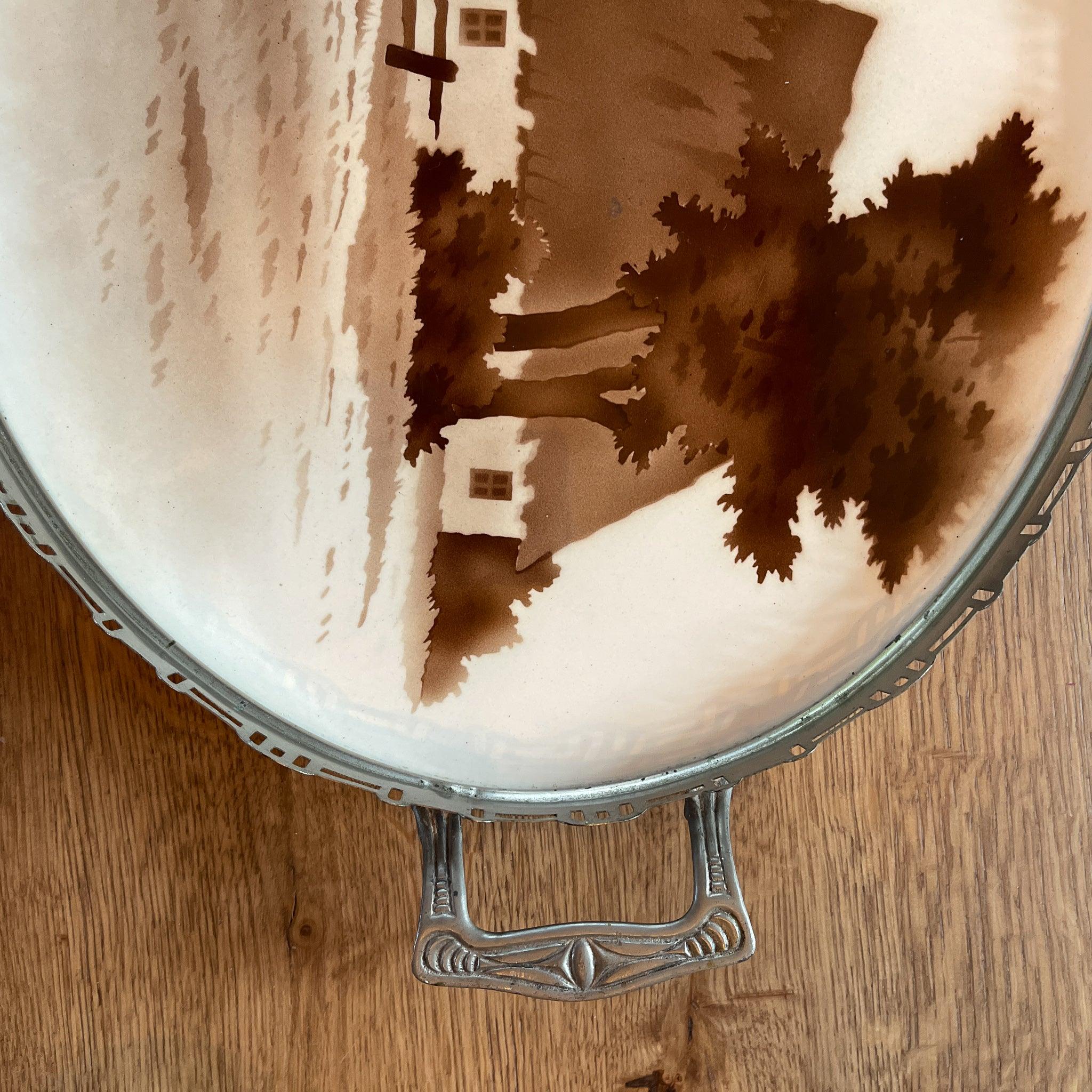 Dienblad van porselein met metaal - The Collectionist