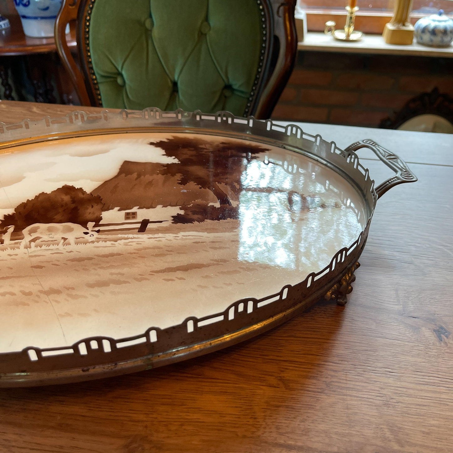 Dienblad van porselein met metaal - Bamestra Curiosa