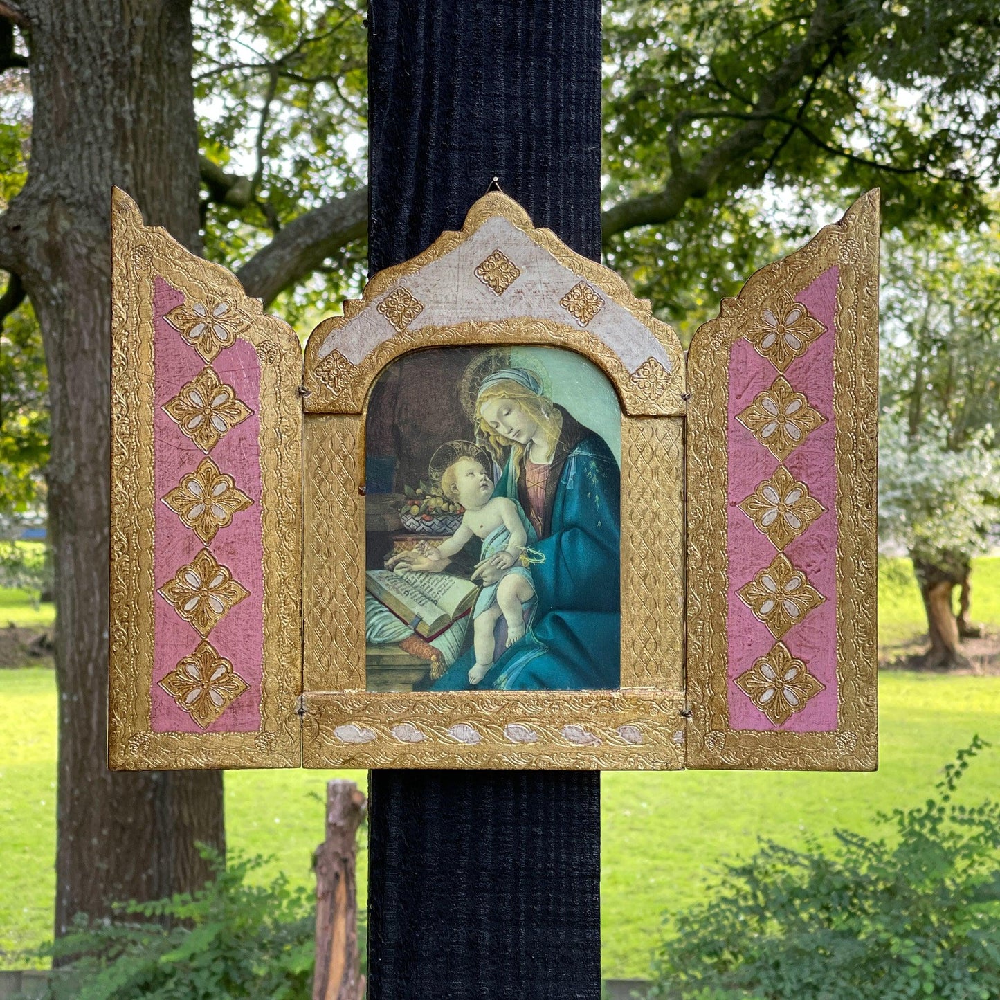 Drieluik Icoon Madonna van het Boek - Sandro Botticelli - Bamestra Curiosa