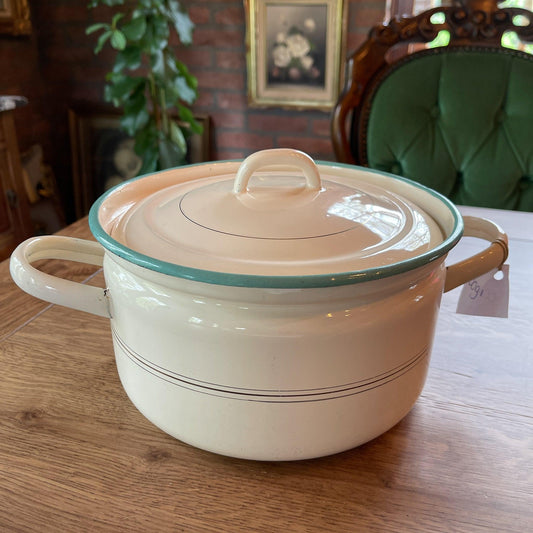 Emaille pan met deksel - Bamestra Curiosa