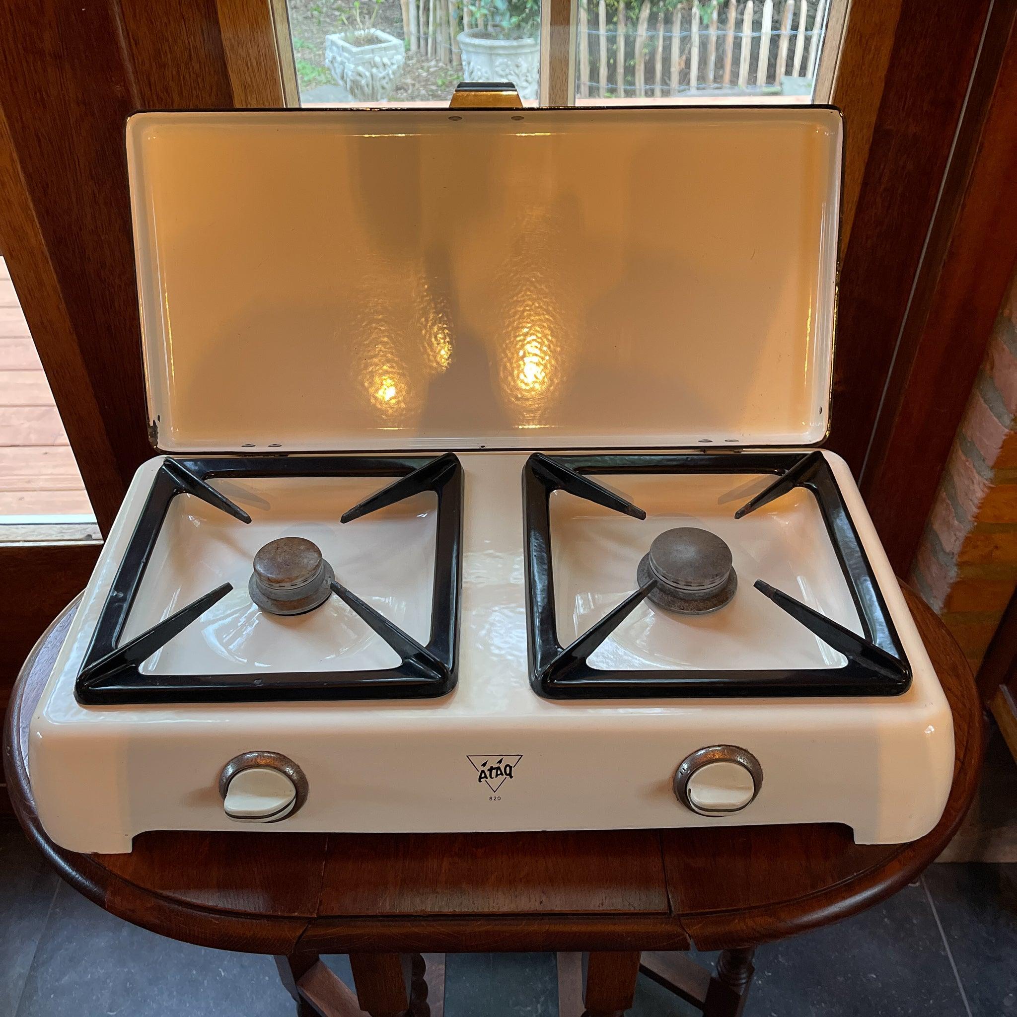 Emaille tweepits gasstel van Ataq - The Collectionist