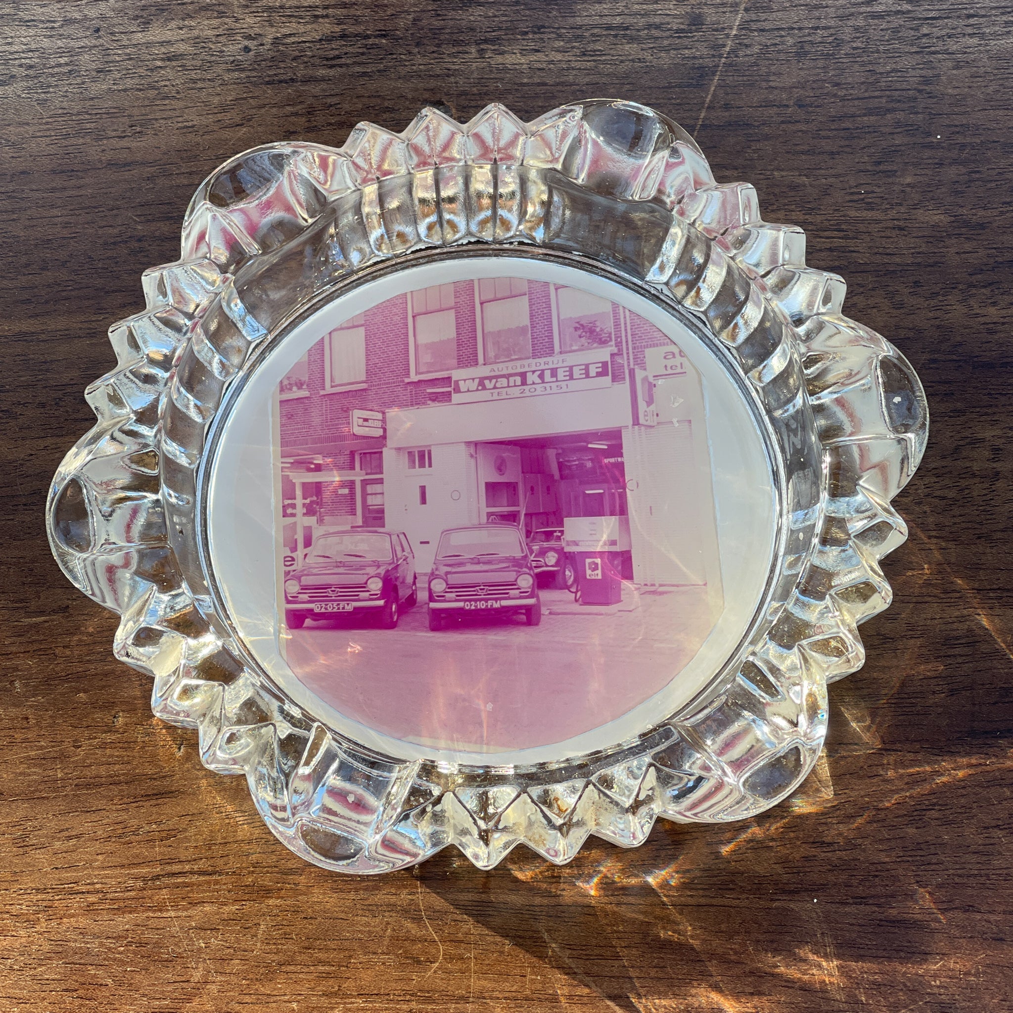 Glazen asbak Autobedrijf W. van Kleef - The Collectionist