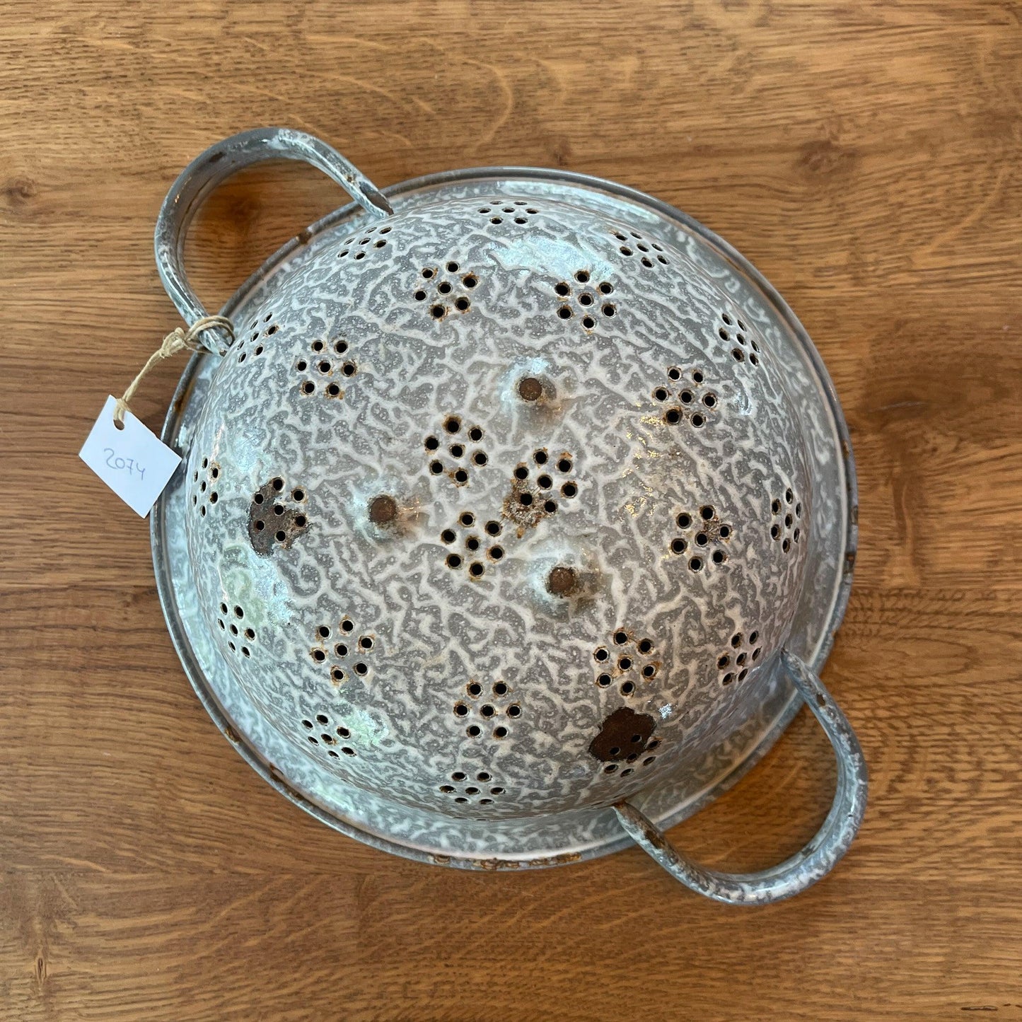 Grijs gewolkte emaille vergiet - Bamestra Curiosa