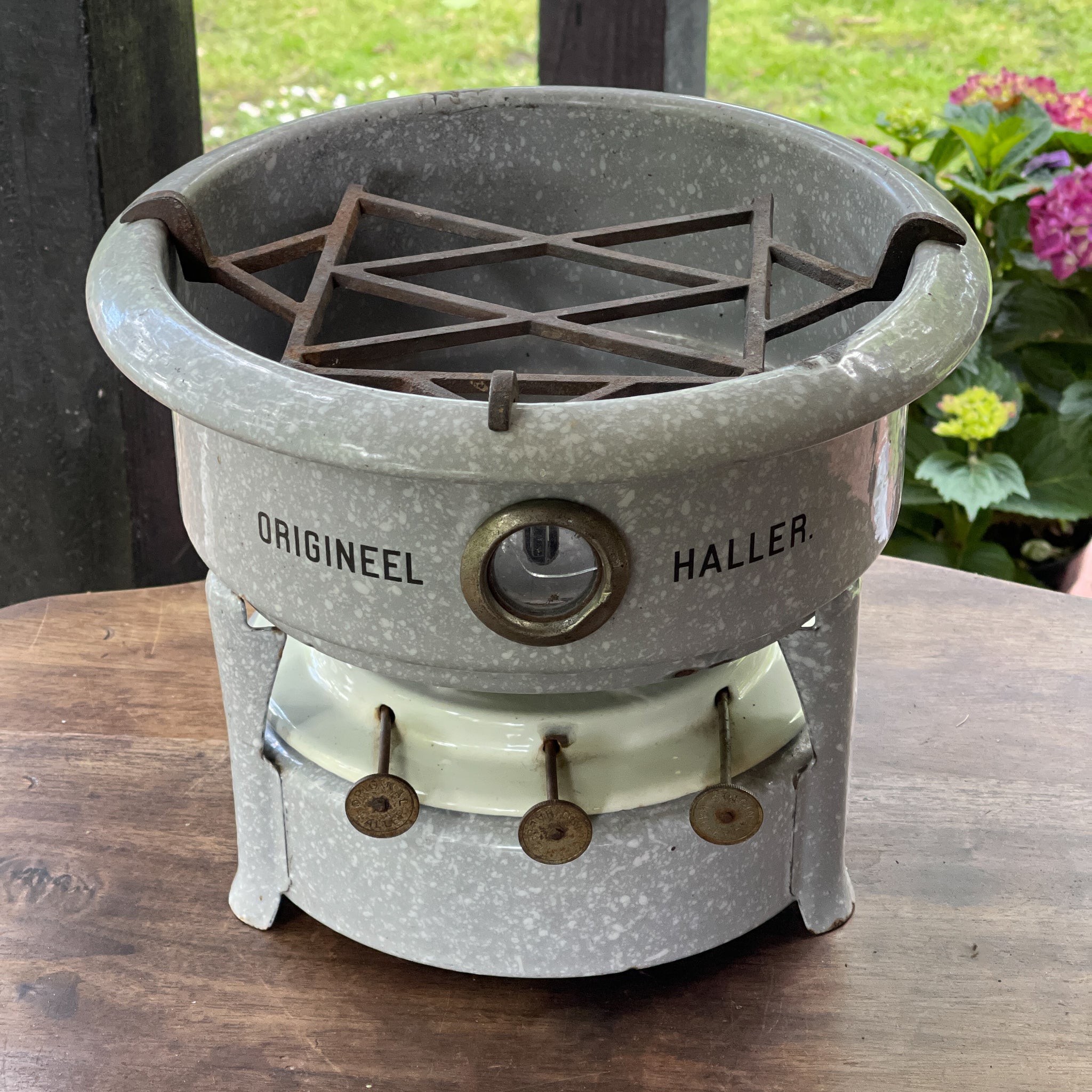 Grijs Gewolkte Original Haller 3 Pits Petroleumstel - The Collectionist