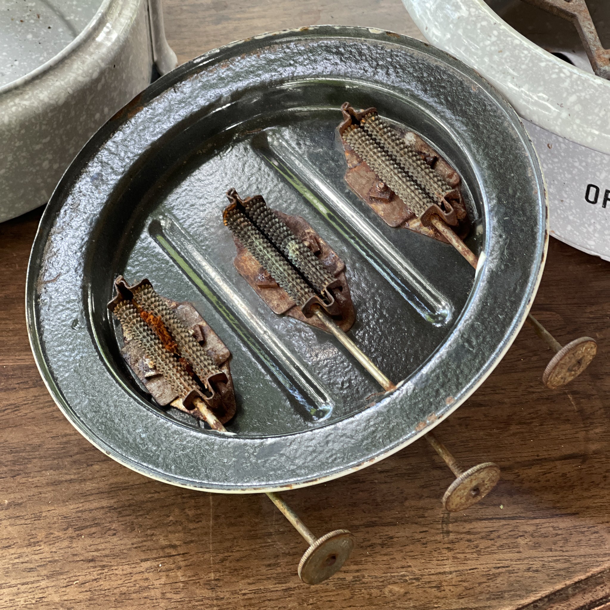 Grijs Gewolkte Original Haller 3 Pits Petroleumstel - The Collectionist