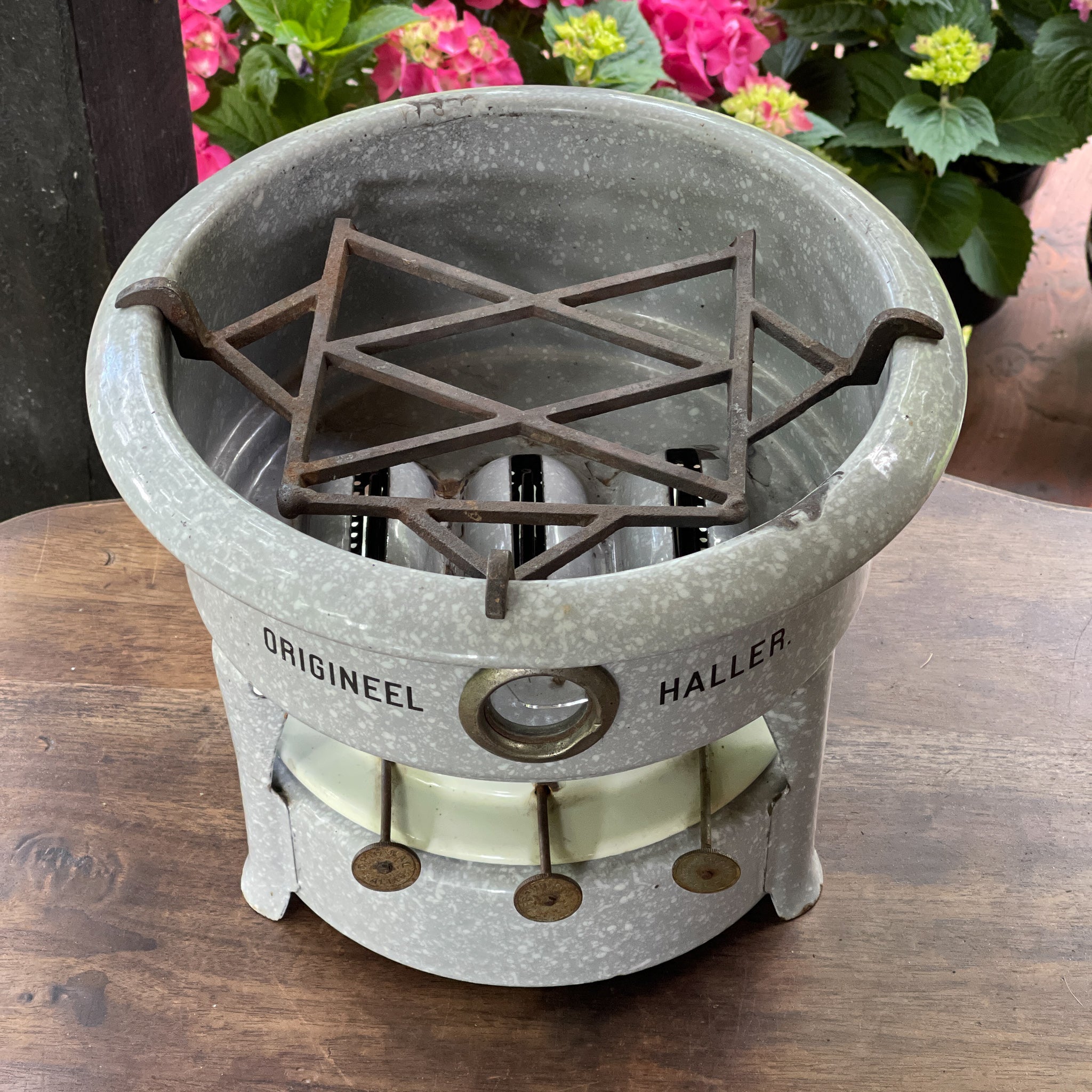 Grijs Gewolkte Original Haller 3 Pits Petroleumstel - The Collectionist