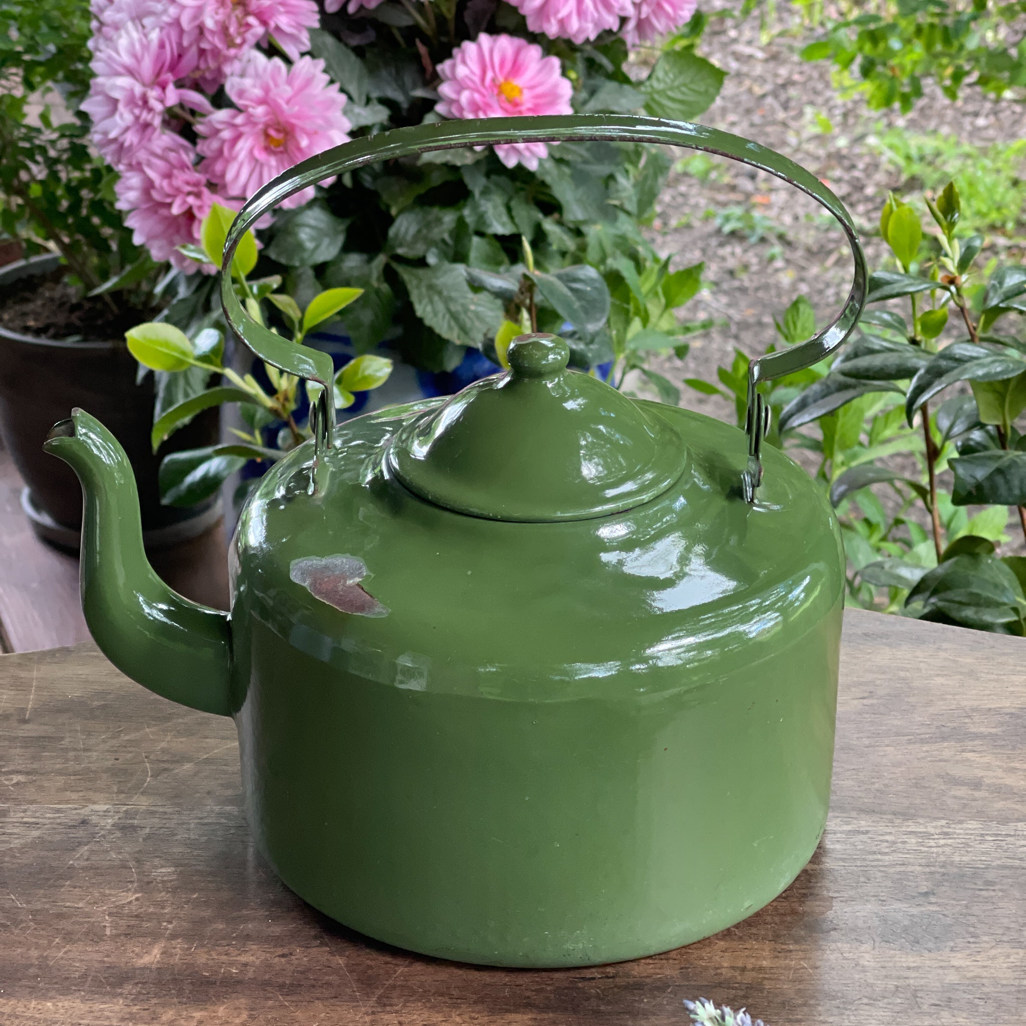 Groene Emaille Ketel - The Collectionist